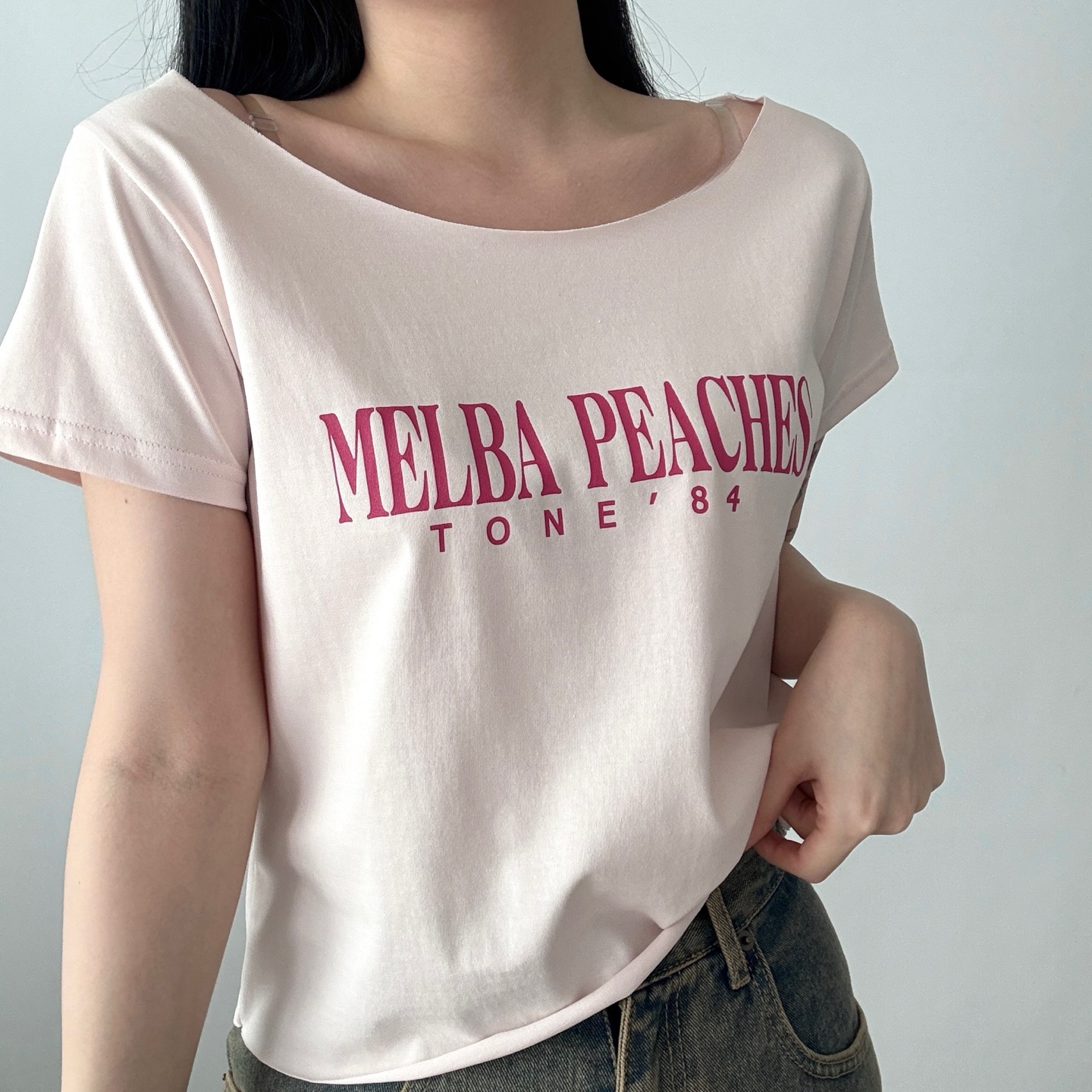 オフショルダークロップドプリントTシャツ | 詳細画像4