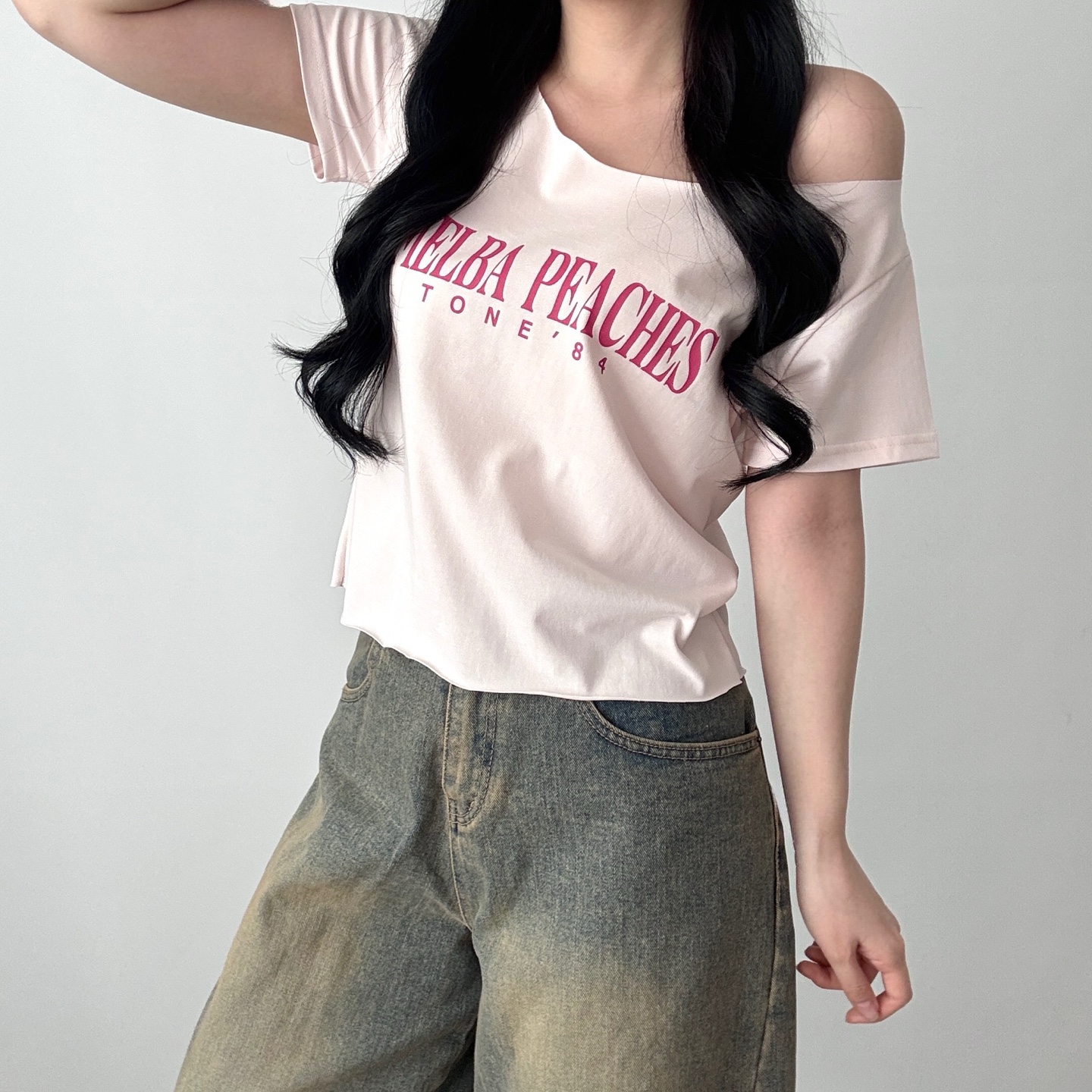 オフショルダークロップドプリントTシャツ | 詳細画像7