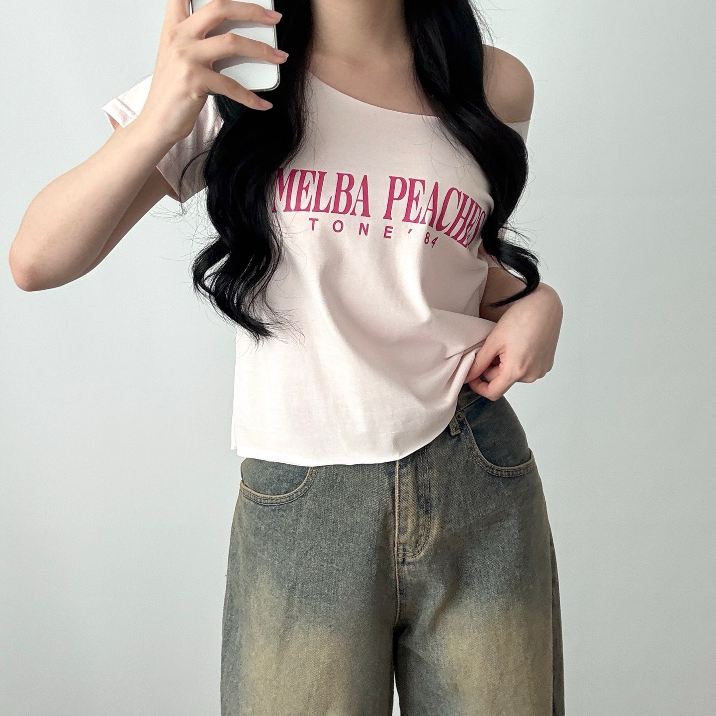 オフショルダークロップドプリントTシャツ | 詳細画像8