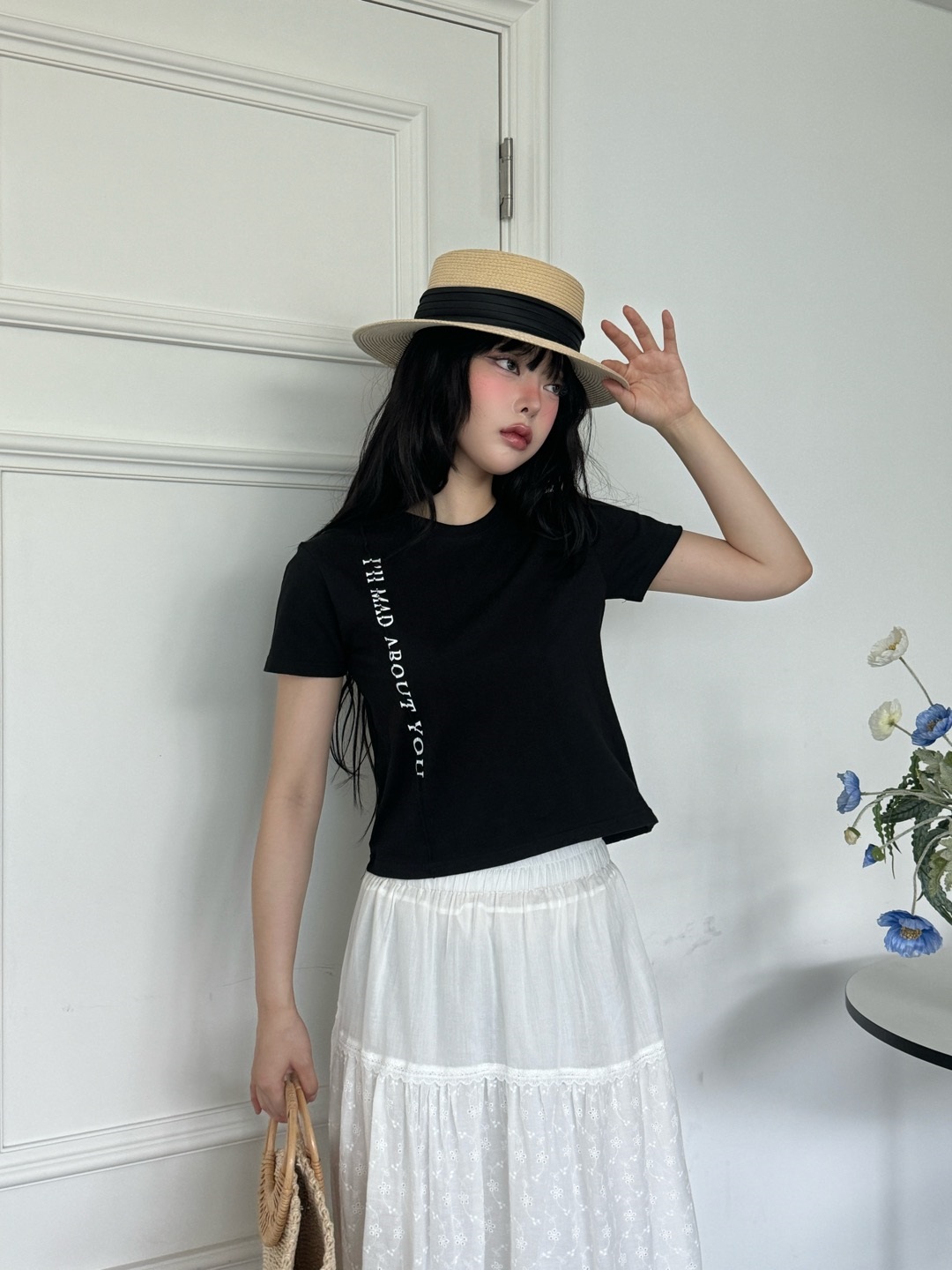 ピンタッククロップドレタリングTシャツ | 詳細画像3