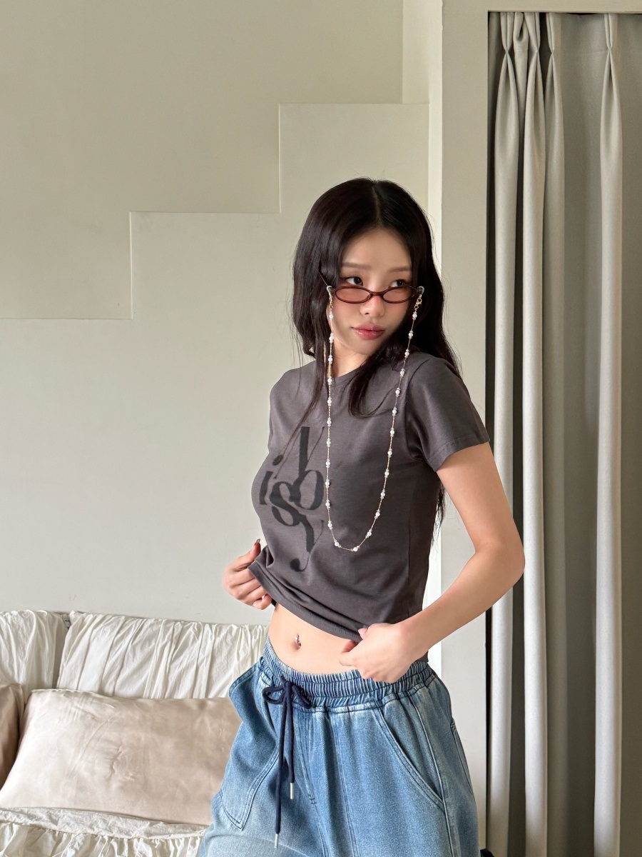 ラウンドネッククロップドプリントTシャツ | 詳細画像8