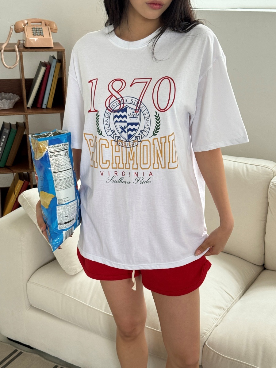 ラウンドネックボクシープリントTシャツ | 詳細画像4