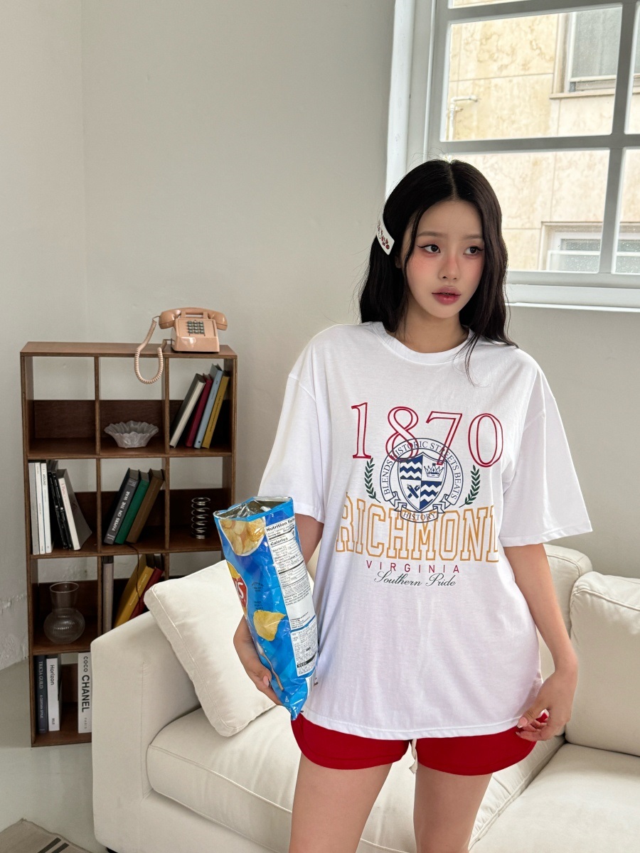 ラウンドネックボクシープリントTシャツ | 詳細画像5