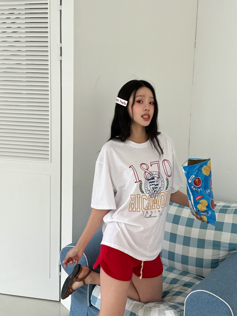 ラウンドネックボクシープリントTシャツ | 詳細画像7