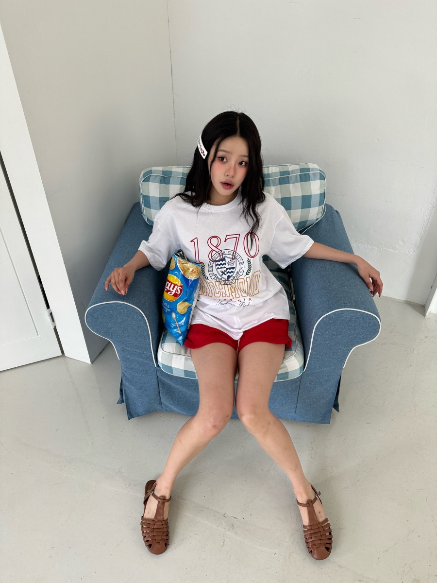 ラウンドネックボクシープリントTシャツ | 詳細画像8