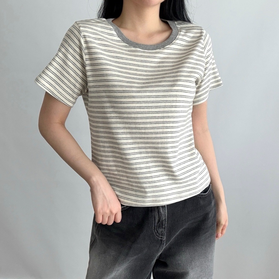 ラウンドネックボーダーTシャツ | 詳細画像3