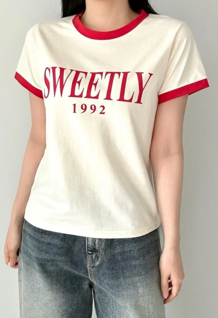 ラウンドネック配色Tシャツ | 詳細画像1