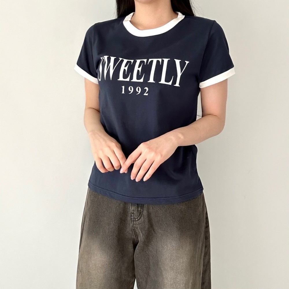 ラウンドネック配色Tシャツ | 詳細画像2