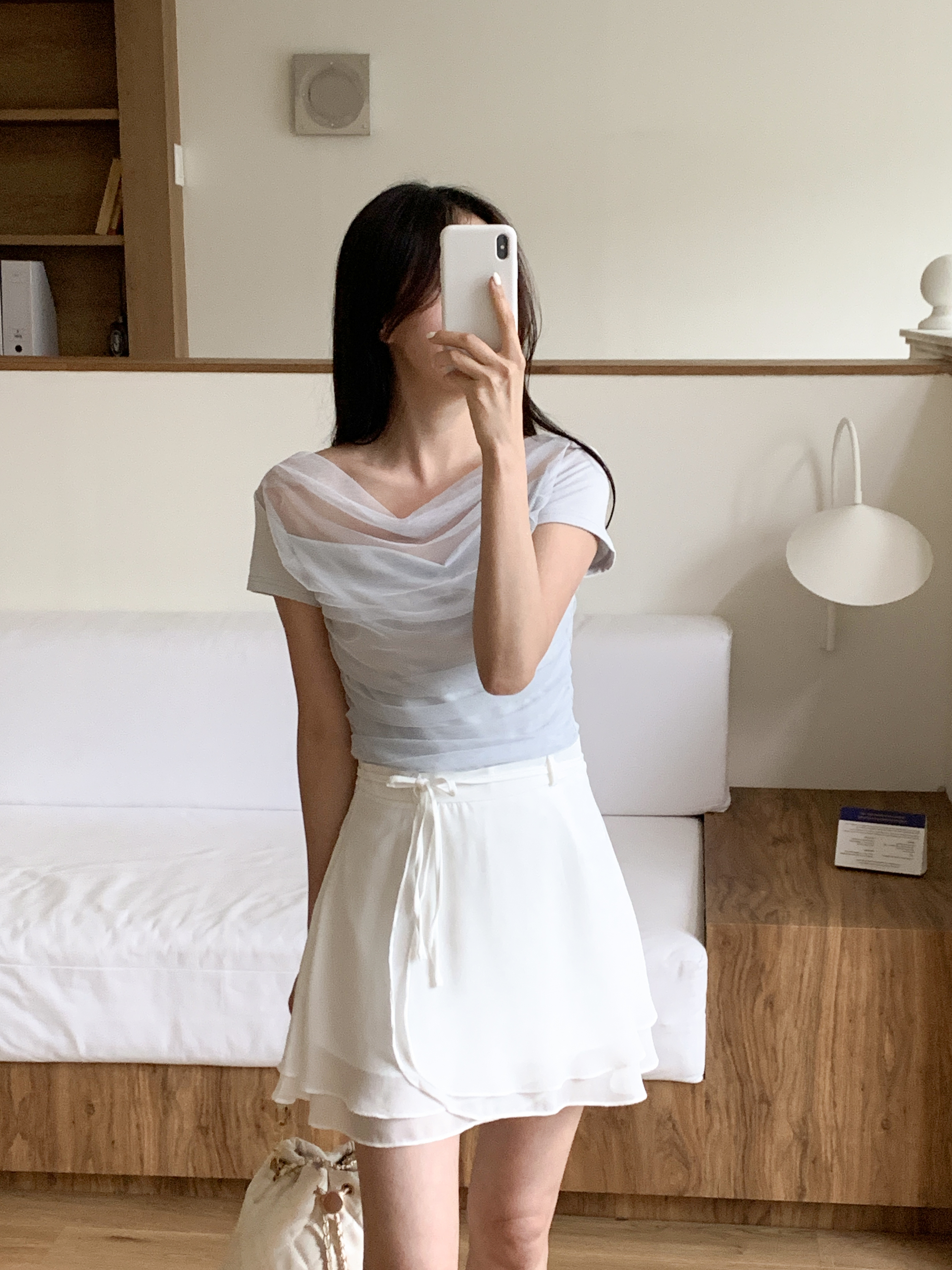 シフォンシャーリングスリムTシャツ | 詳細画像9