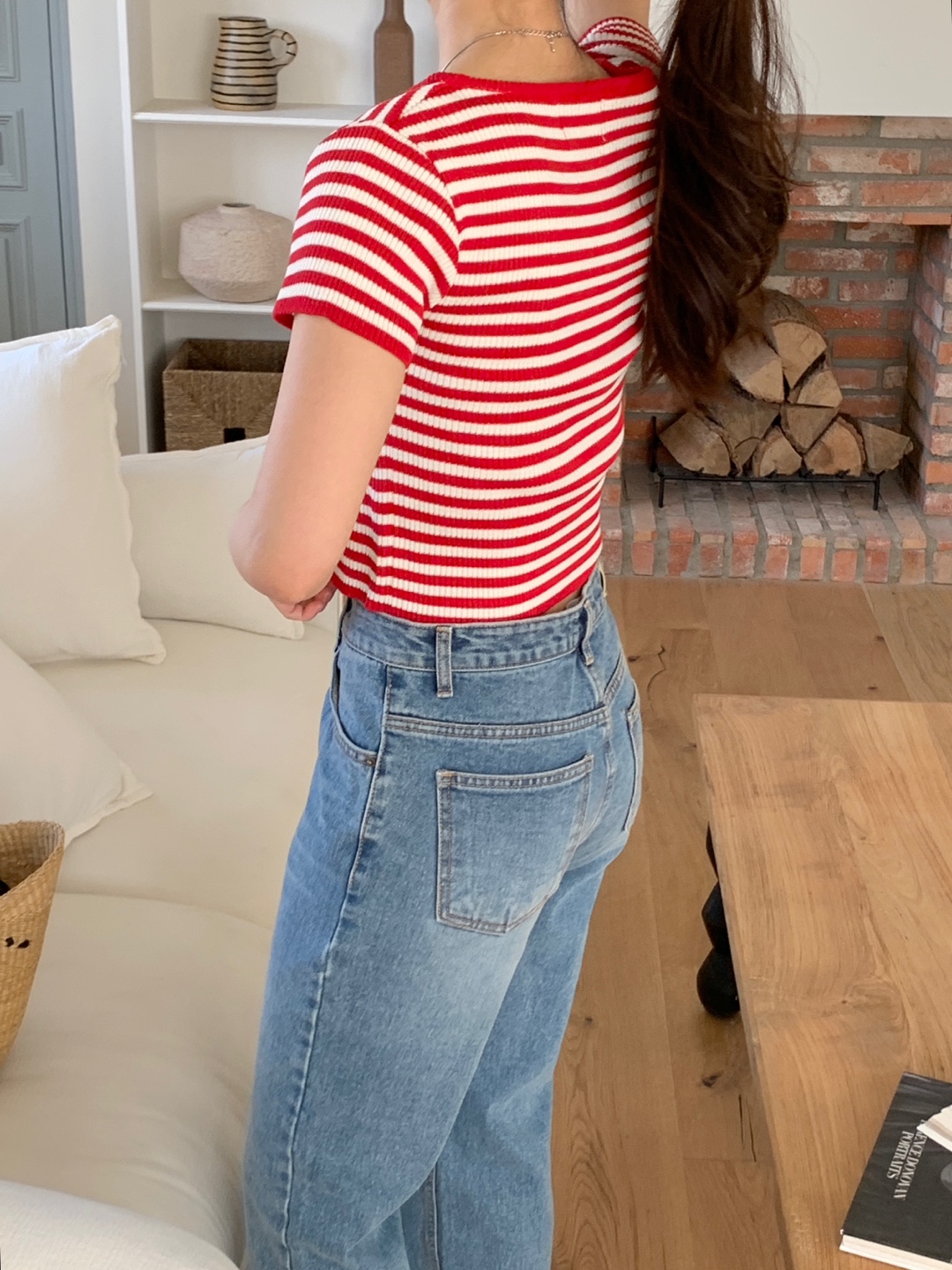 クロップドスリムボーダーニット | 詳細画像7