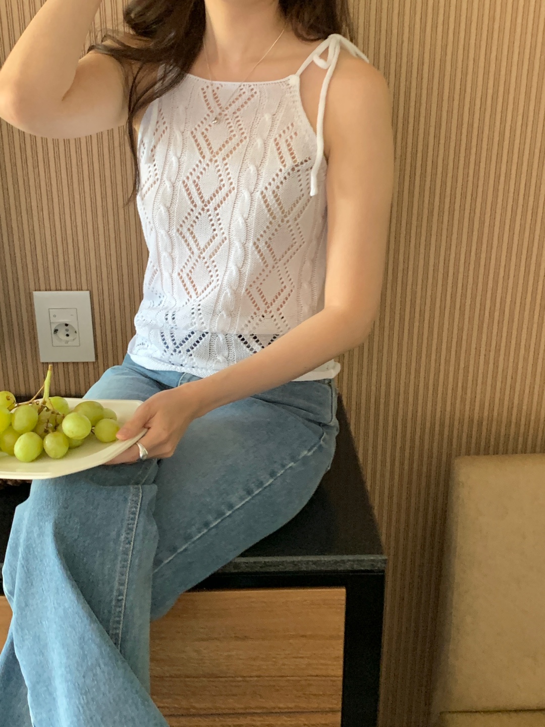 パンチングリボンケーブルニット | 詳細画像7
