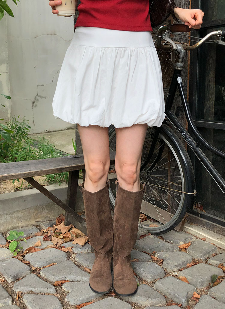 バルーンミニギャザーサイドジップスカート | レディースファッション