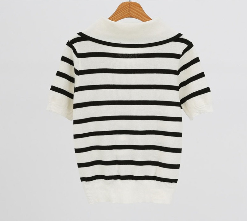 ニットカラー半袖ボーダーTシャツニット | 詳細画像15