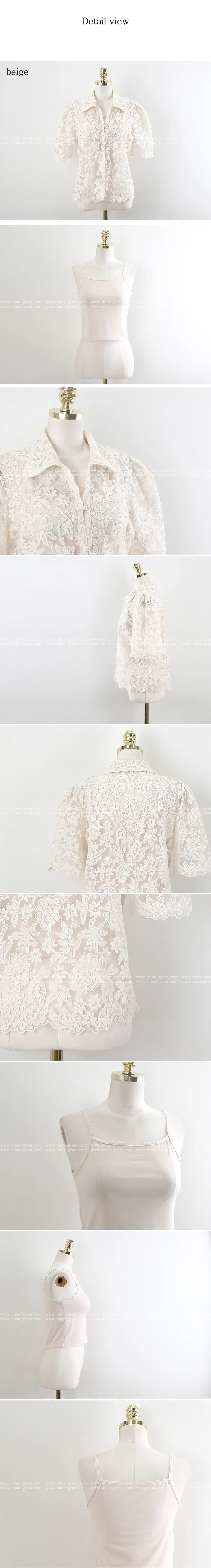 シースルーレース半袖ブラウス | 詳細画像14