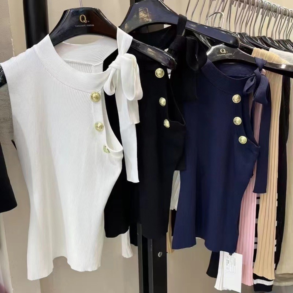 リボンボタンゴールドボタンノースリーブ | 詳細画像12