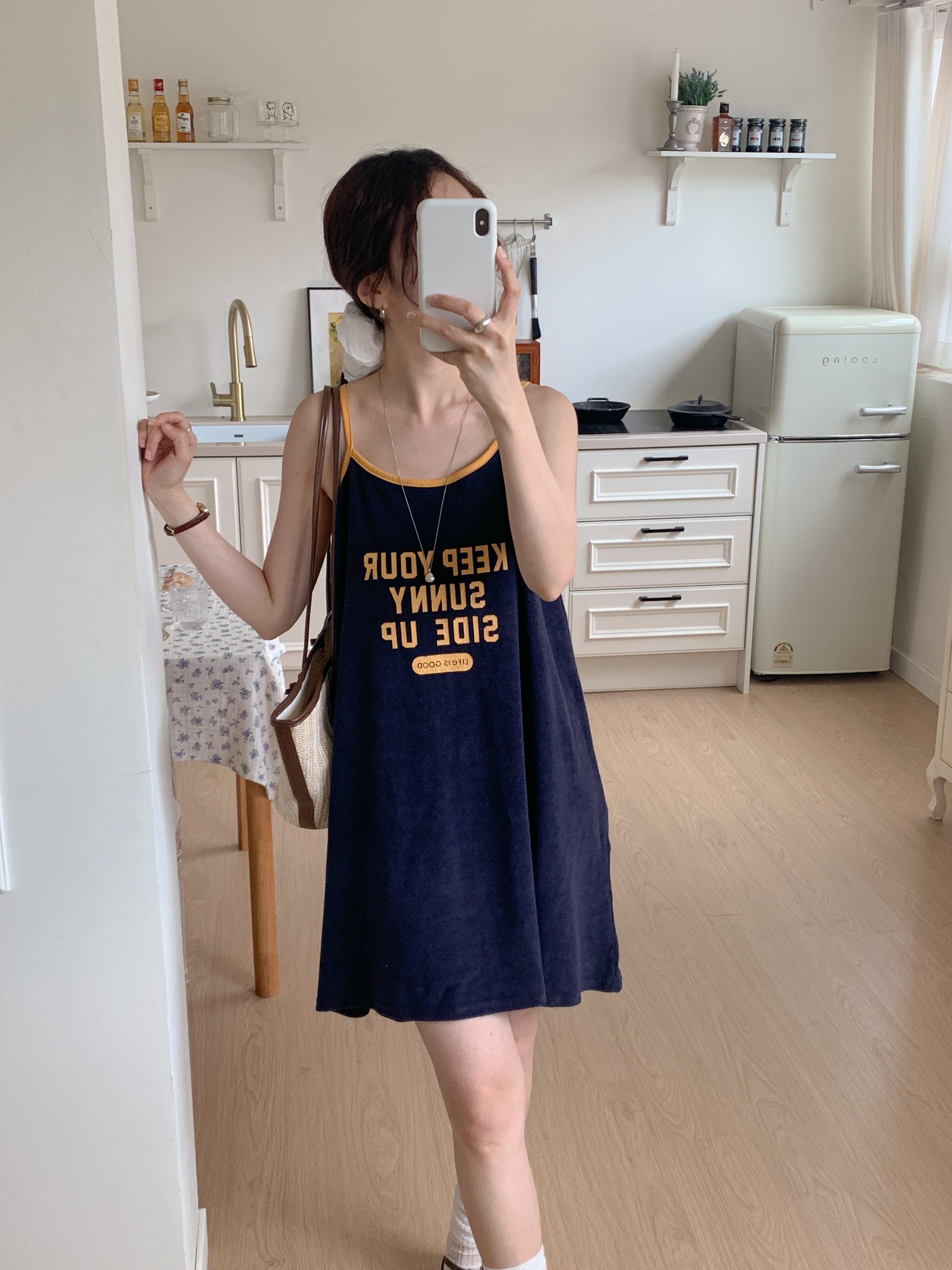 ボクシーレタリング配色キャミワンピース | 詳細画像11