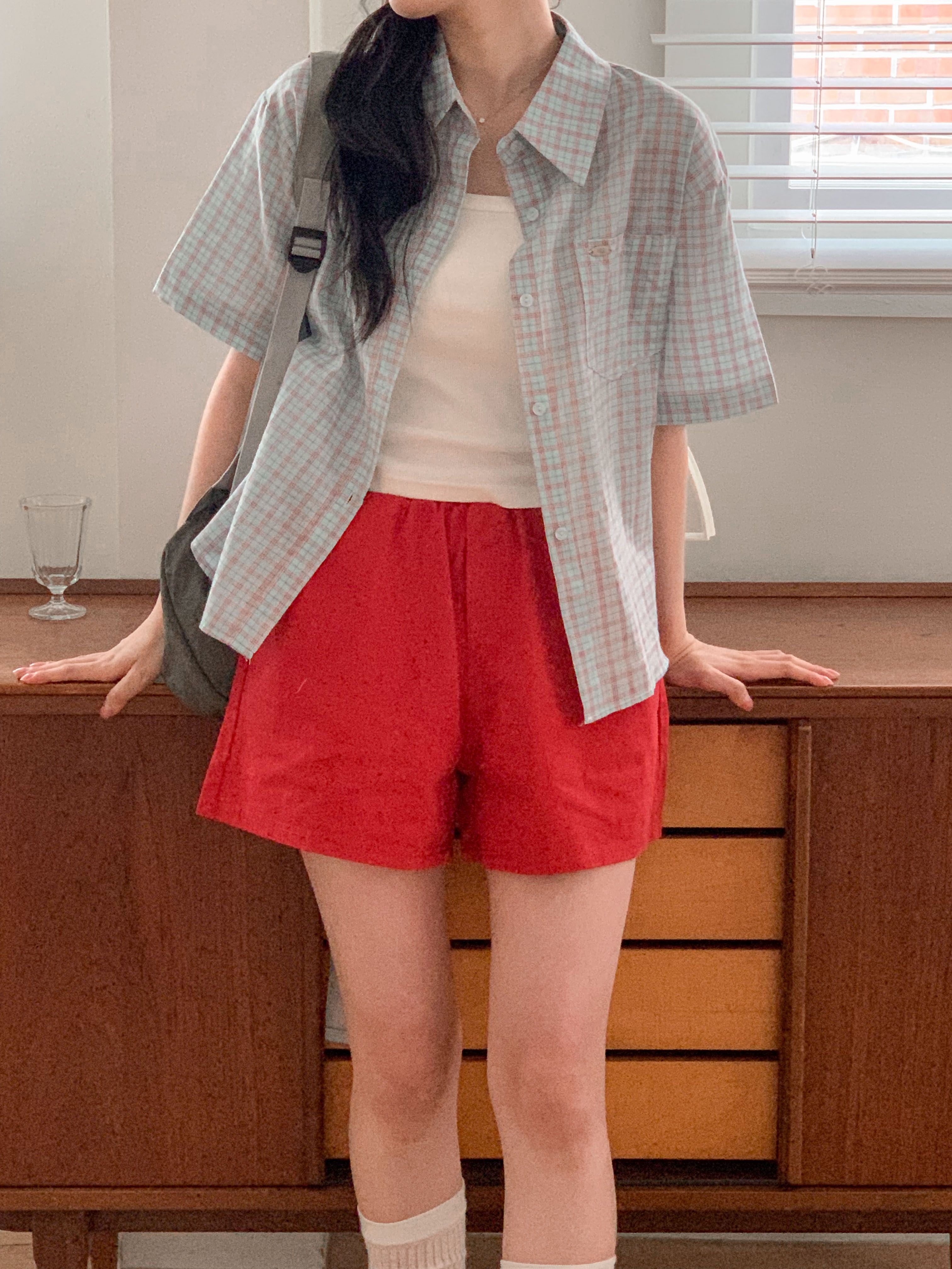 カラー半袖チェックTシャツ | 詳細画像5