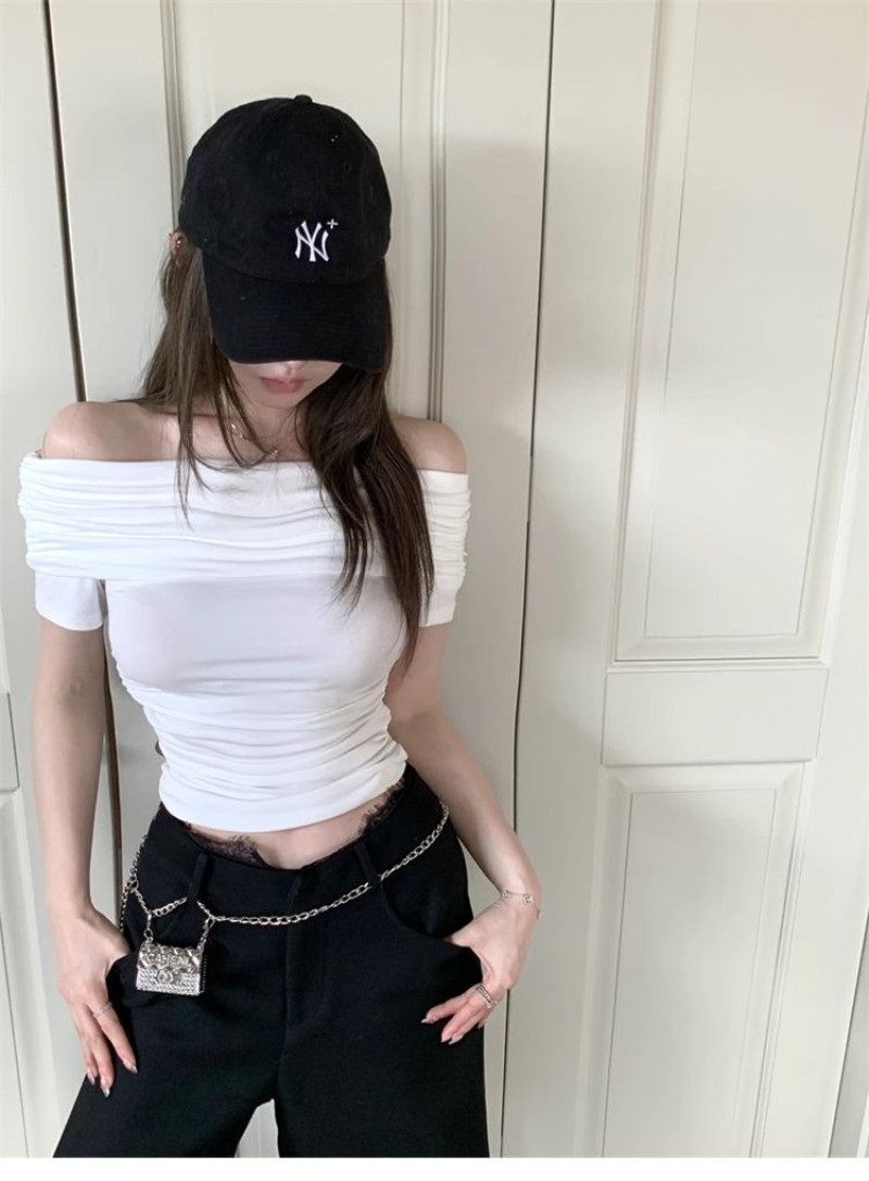 オフショルダー半袖ギャザーTシャツ | 詳細画像5