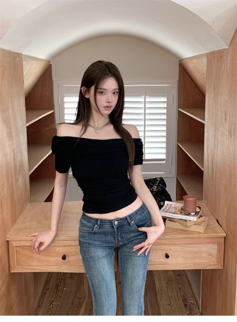 オフショルダー半袖ギャザーTシャツ | 詳細画像17
