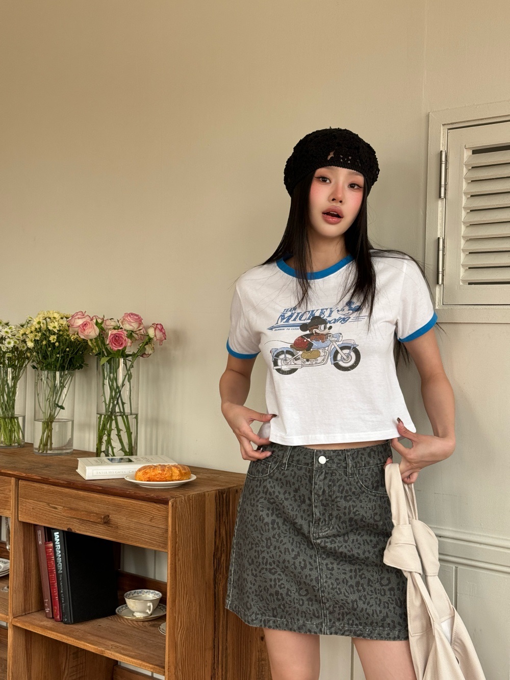 ラウンドネック半袖ロゴ配色Tシャツ | 詳細画像8