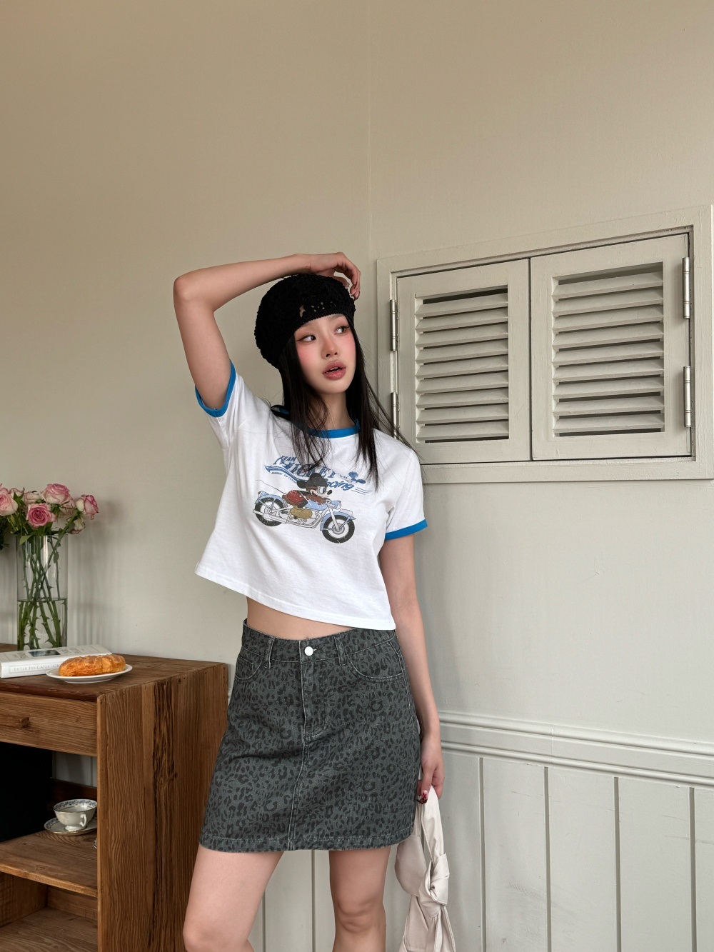 ラウンドネック半袖ロゴ配色Tシャツ | 詳細画像9
