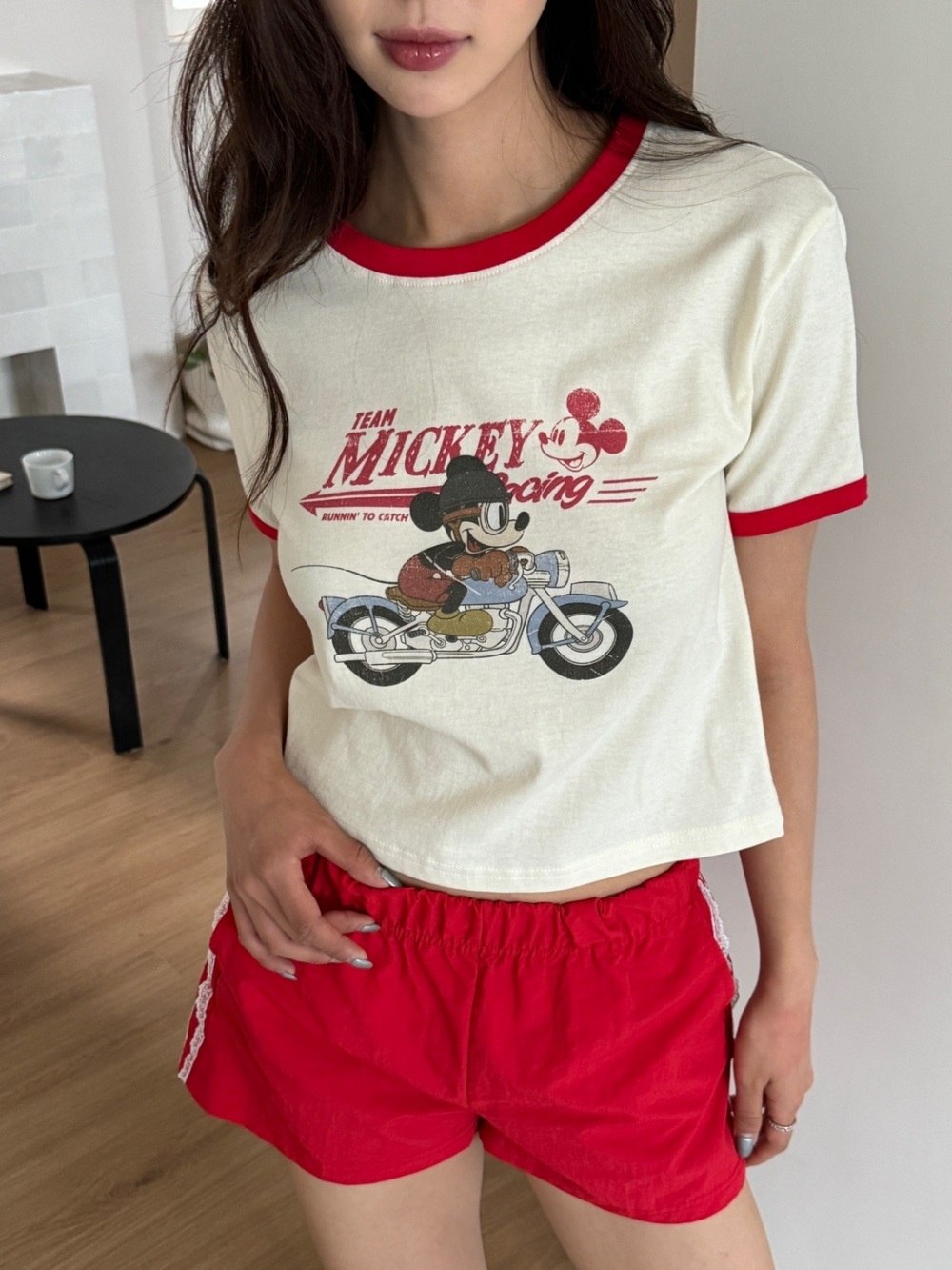 ラウンドネック半袖ロゴ配色Tシャツ | 詳細画像12