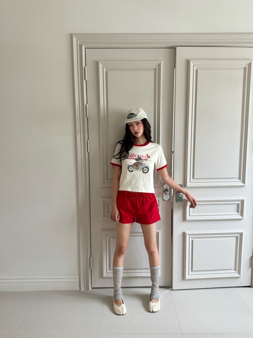 ラウンドネック半袖ロゴ配色Tシャツ | 詳細画像13