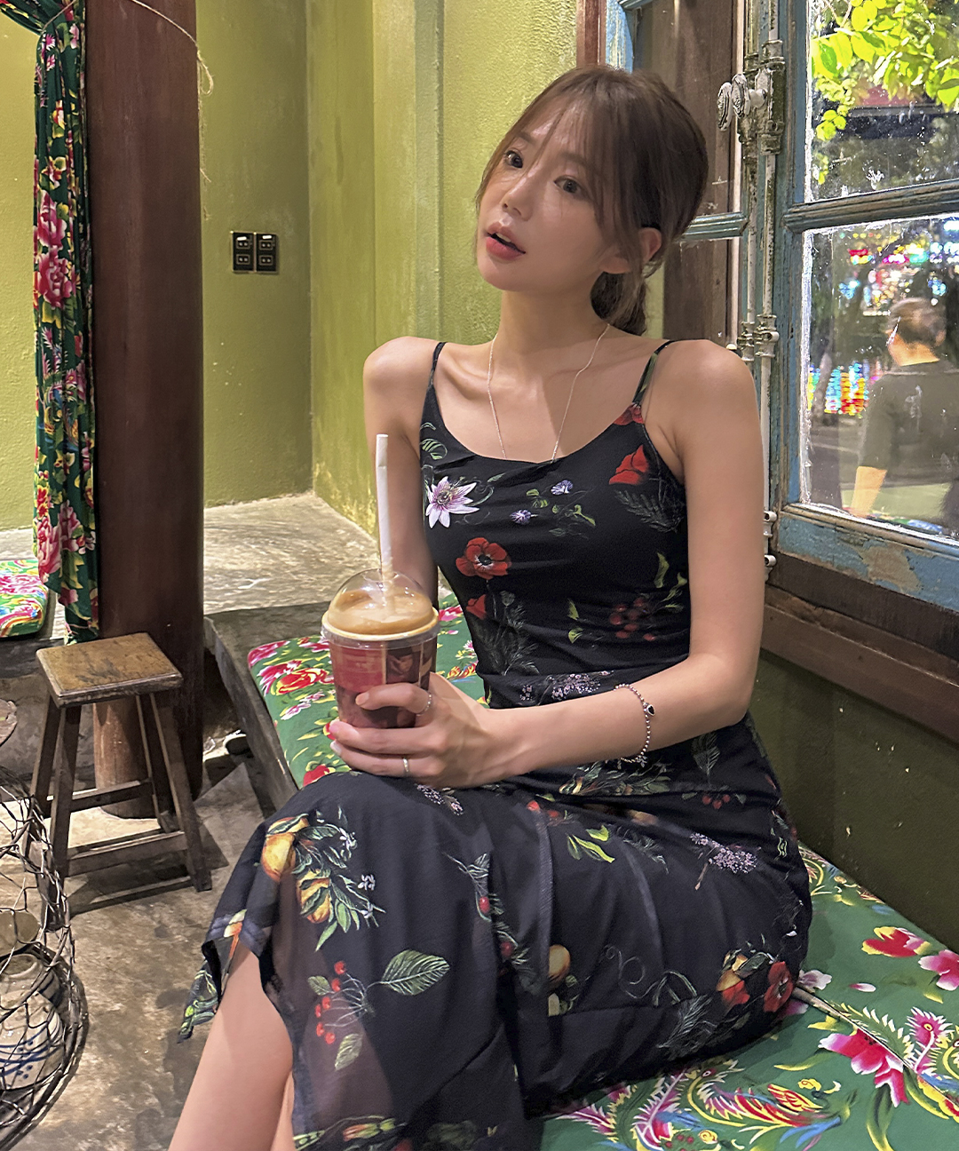 シースルー花柄キャミワンピース | レディースファッション通販 - DHOLIC