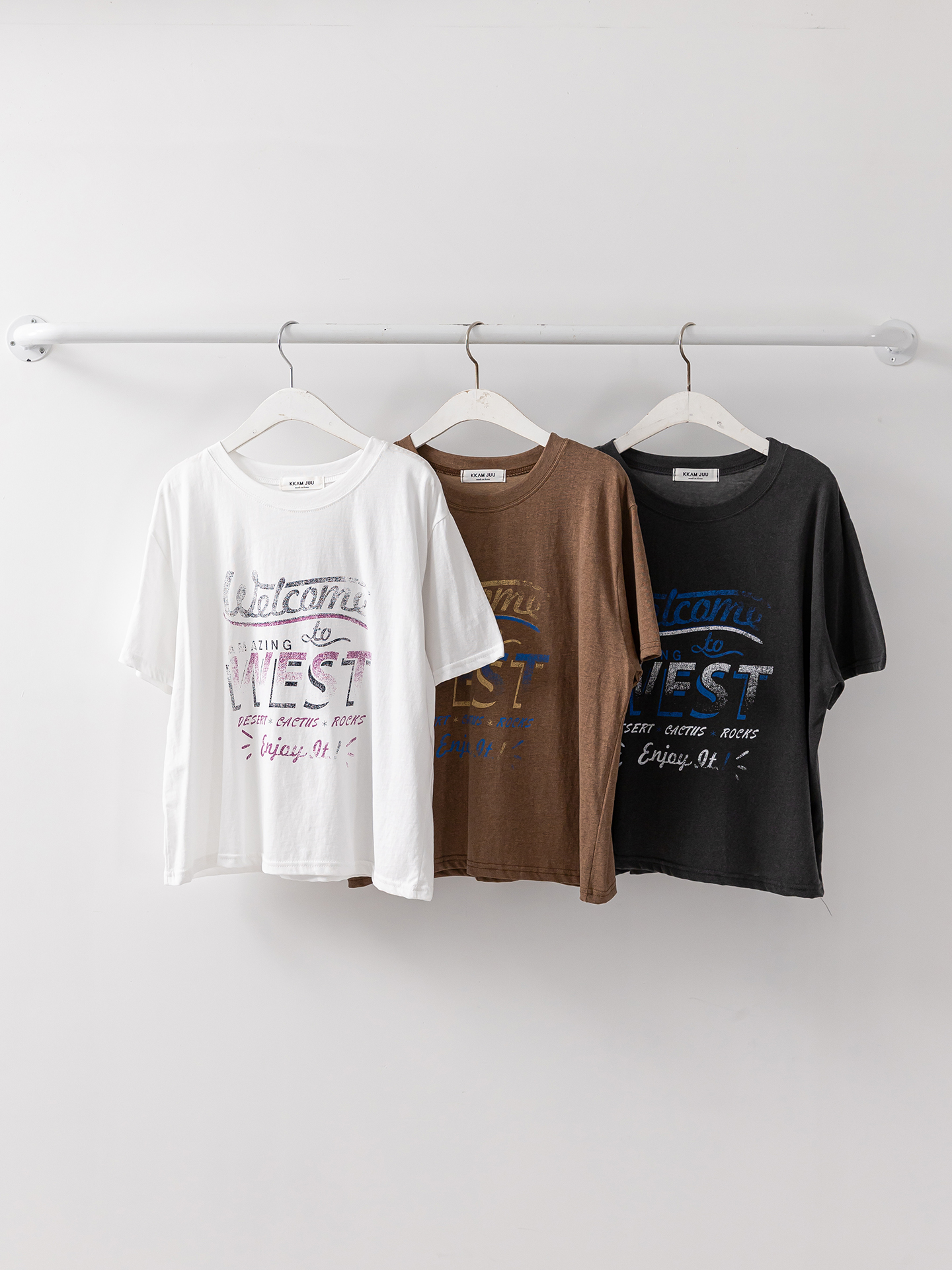 コットンラウンドネックルーズ半袖ロゴTシャツ | 詳細画像32