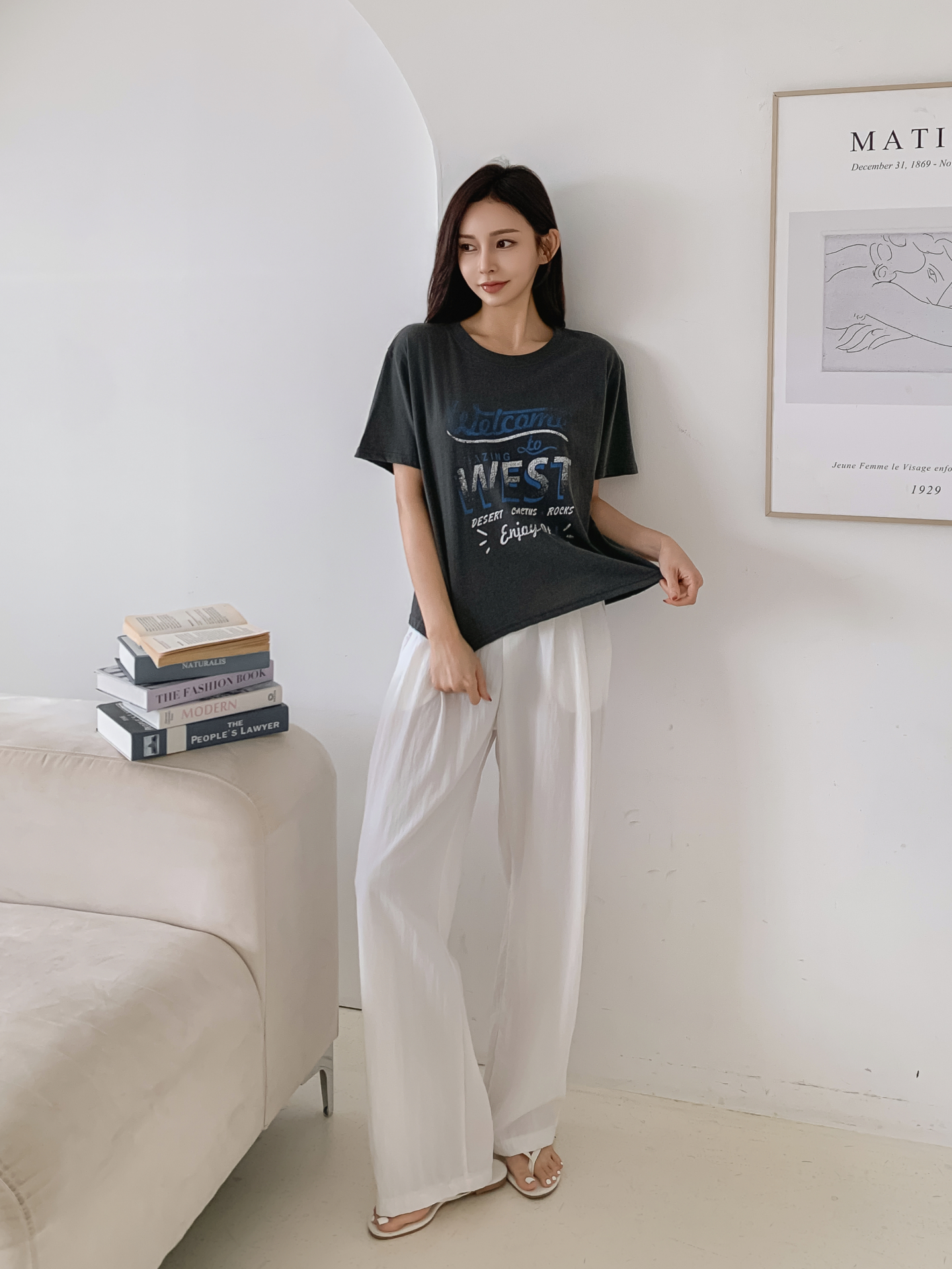 コットンラウンドネックルーズ半袖ロゴTシャツ | 詳細画像2