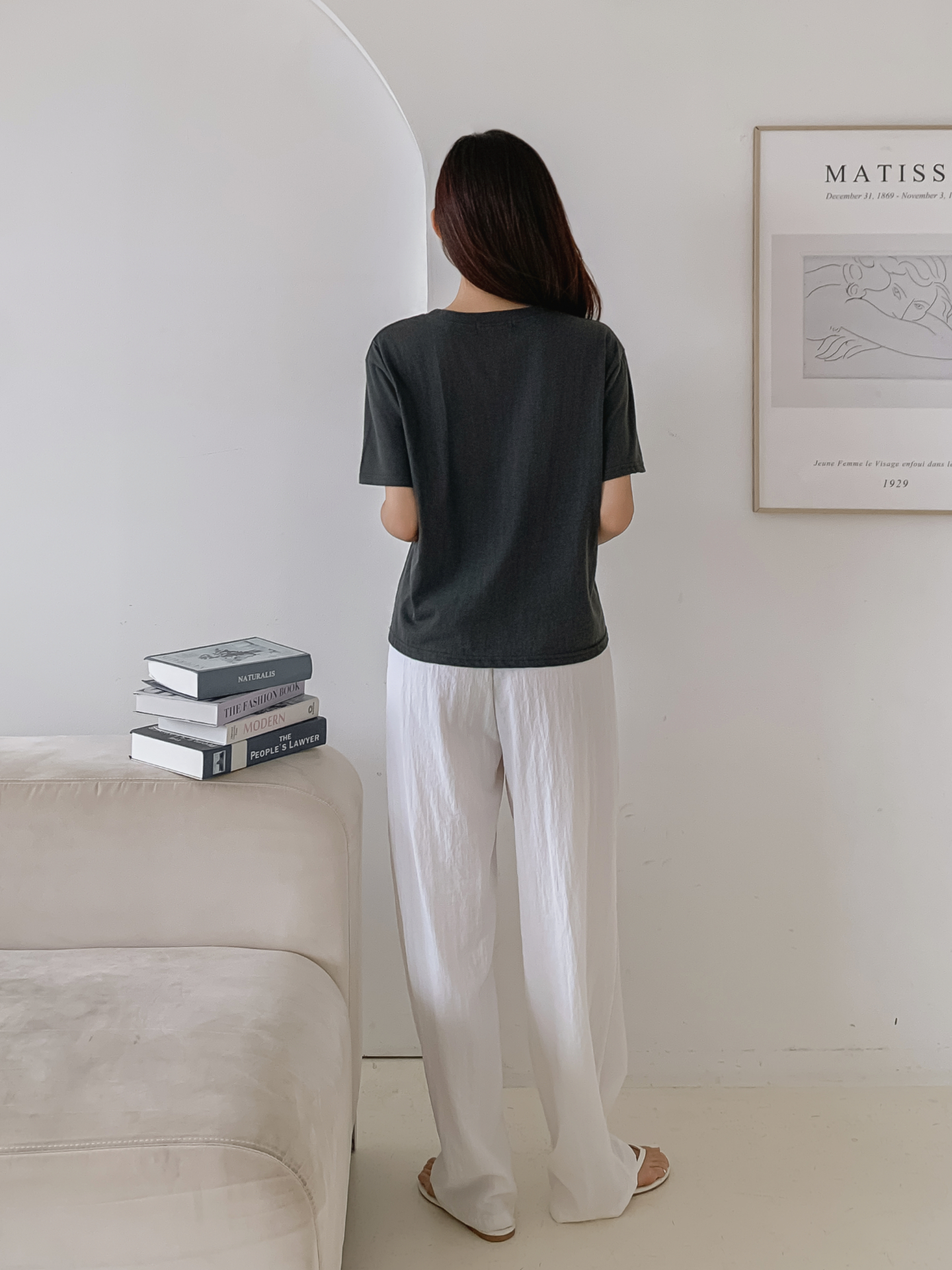 コットンラウンドネックルーズ半袖ロゴTシャツ | 詳細画像6