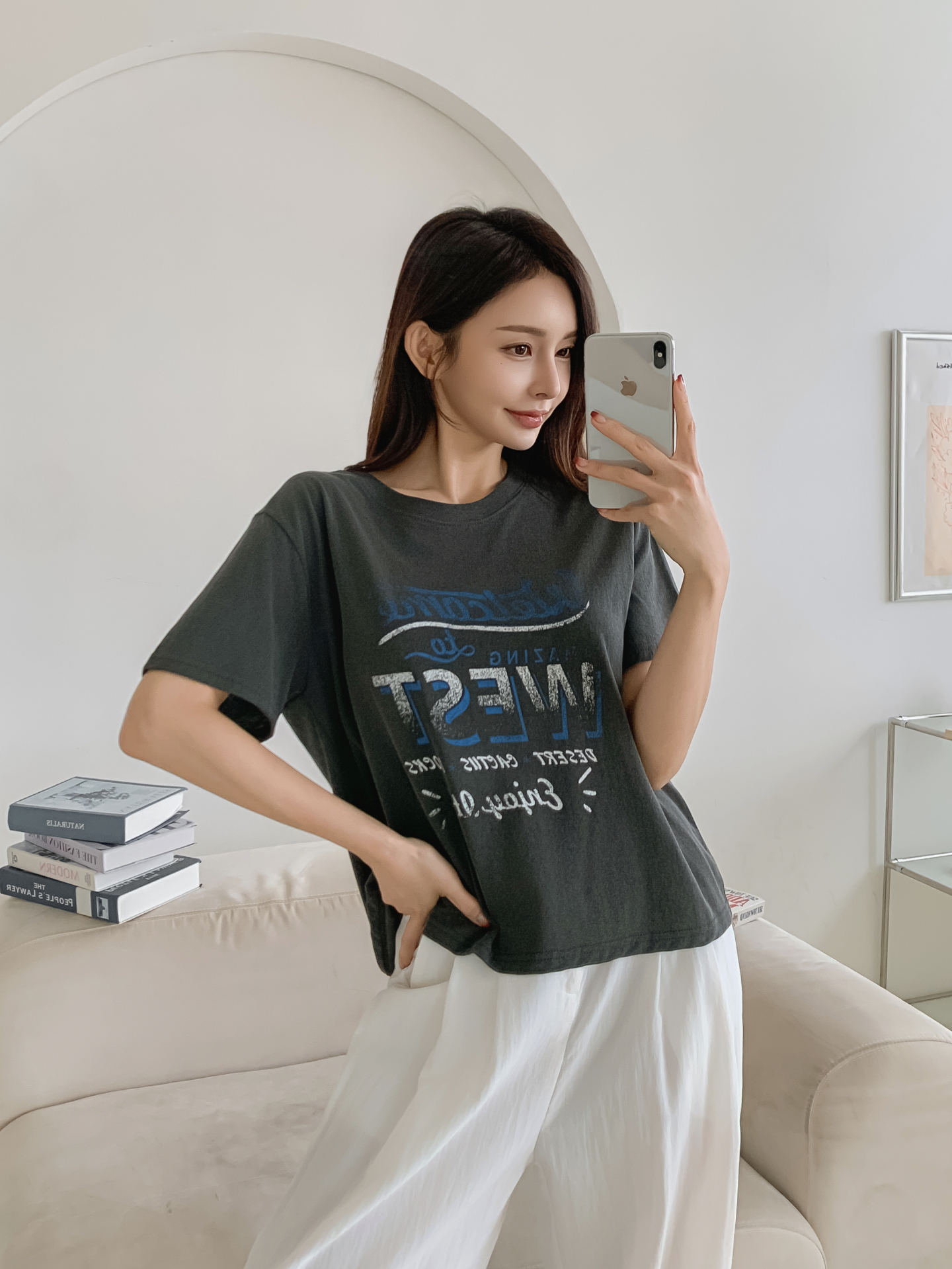 コットンラウンドネックルーズ半袖ロゴTシャツ | 詳細画像16