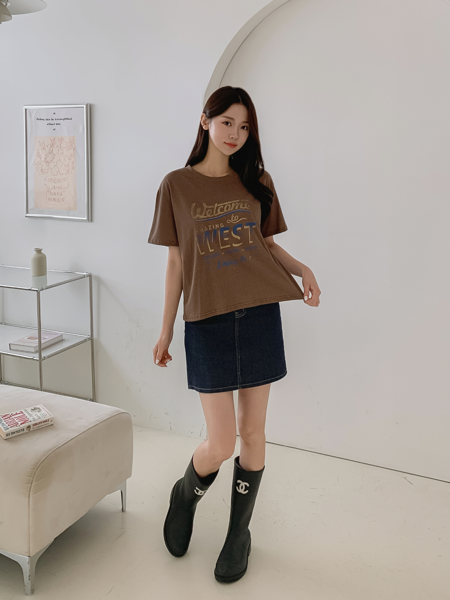 コットンラウンドネックルーズ半袖ロゴTシャツ | 詳細画像17