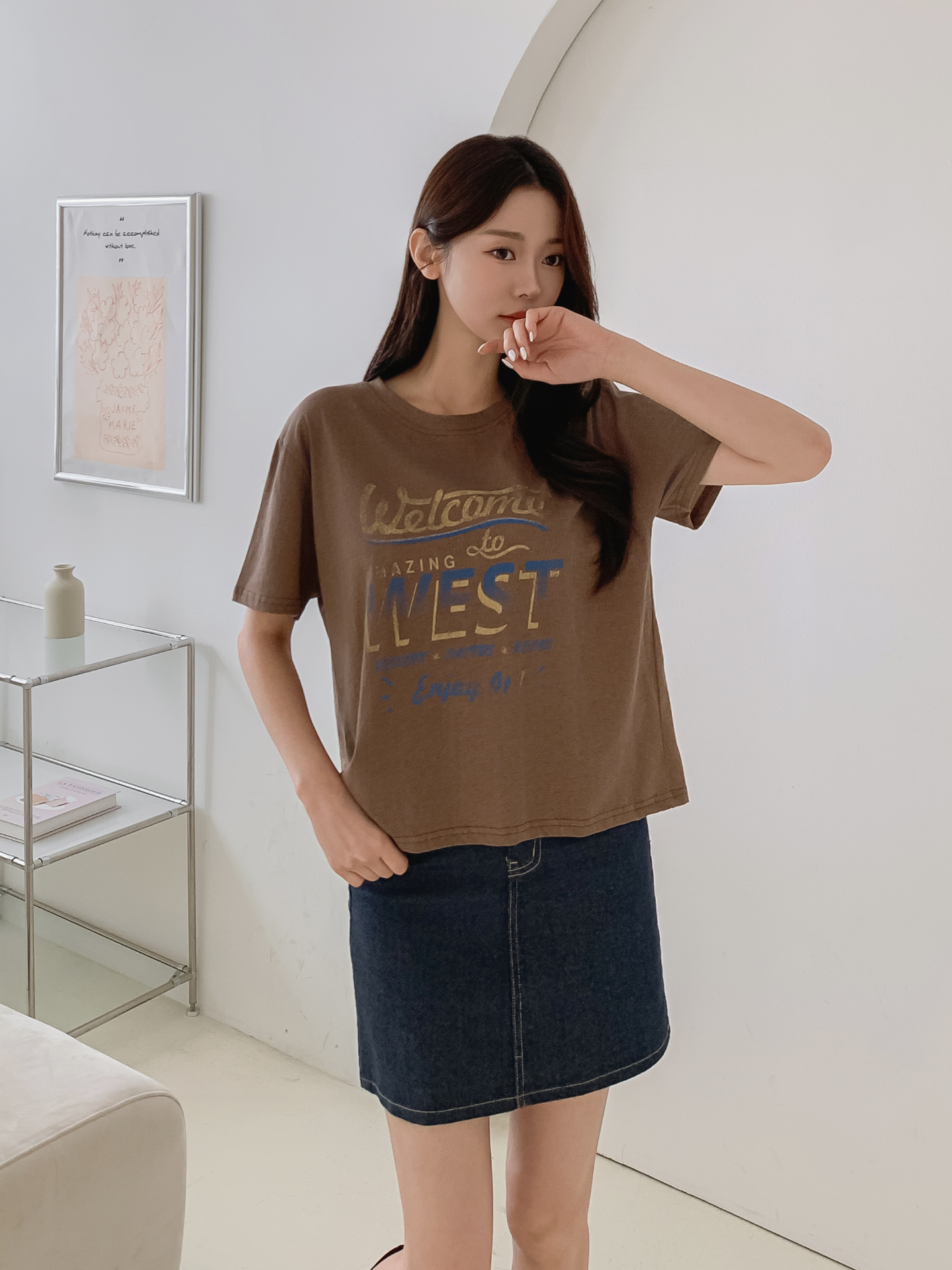 コットンラウンドネックルーズ半袖ロゴTシャツ | 詳細画像18