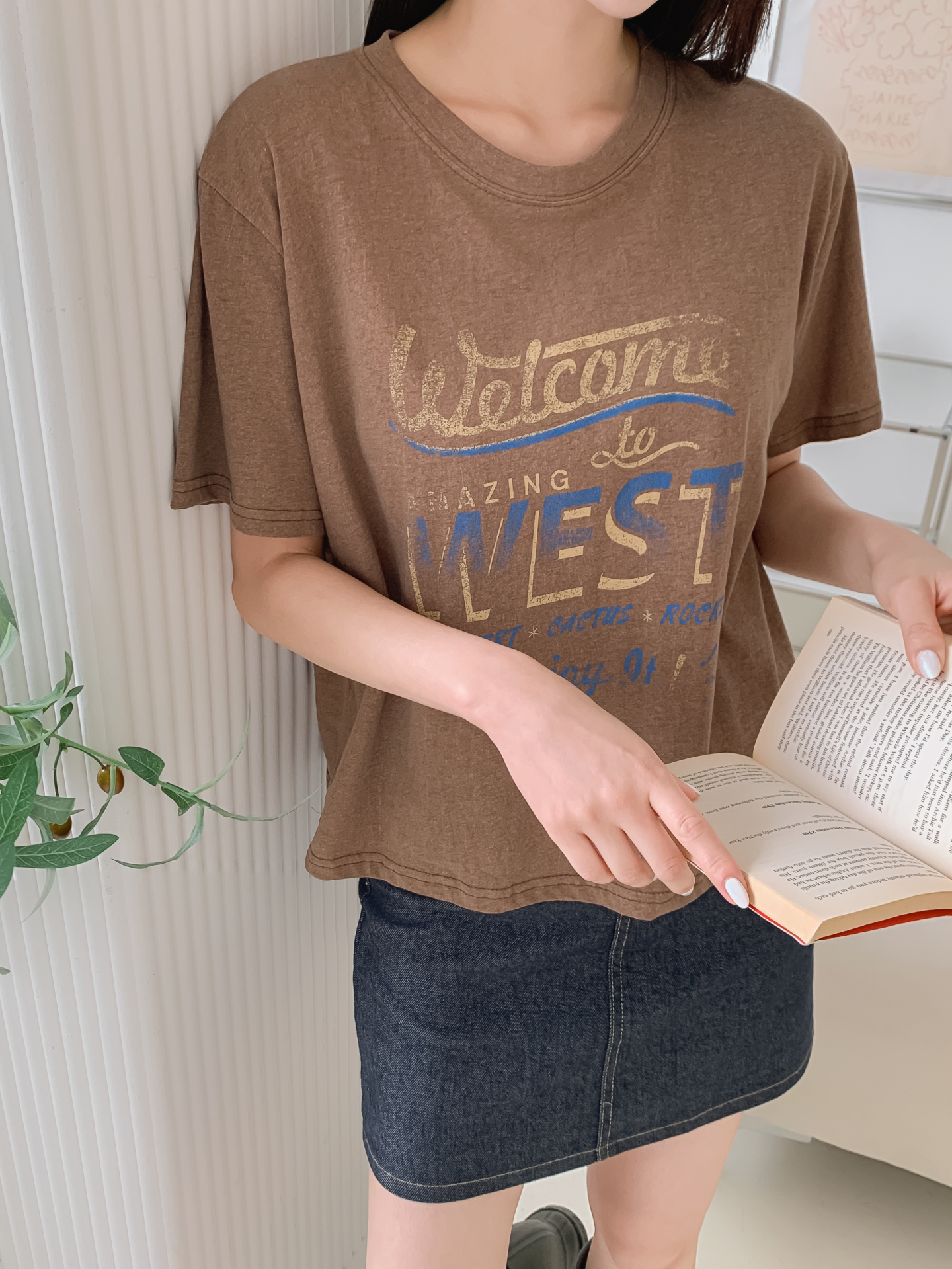 コットンラウンドネックルーズ半袖ロゴTシャツ | 詳細画像21