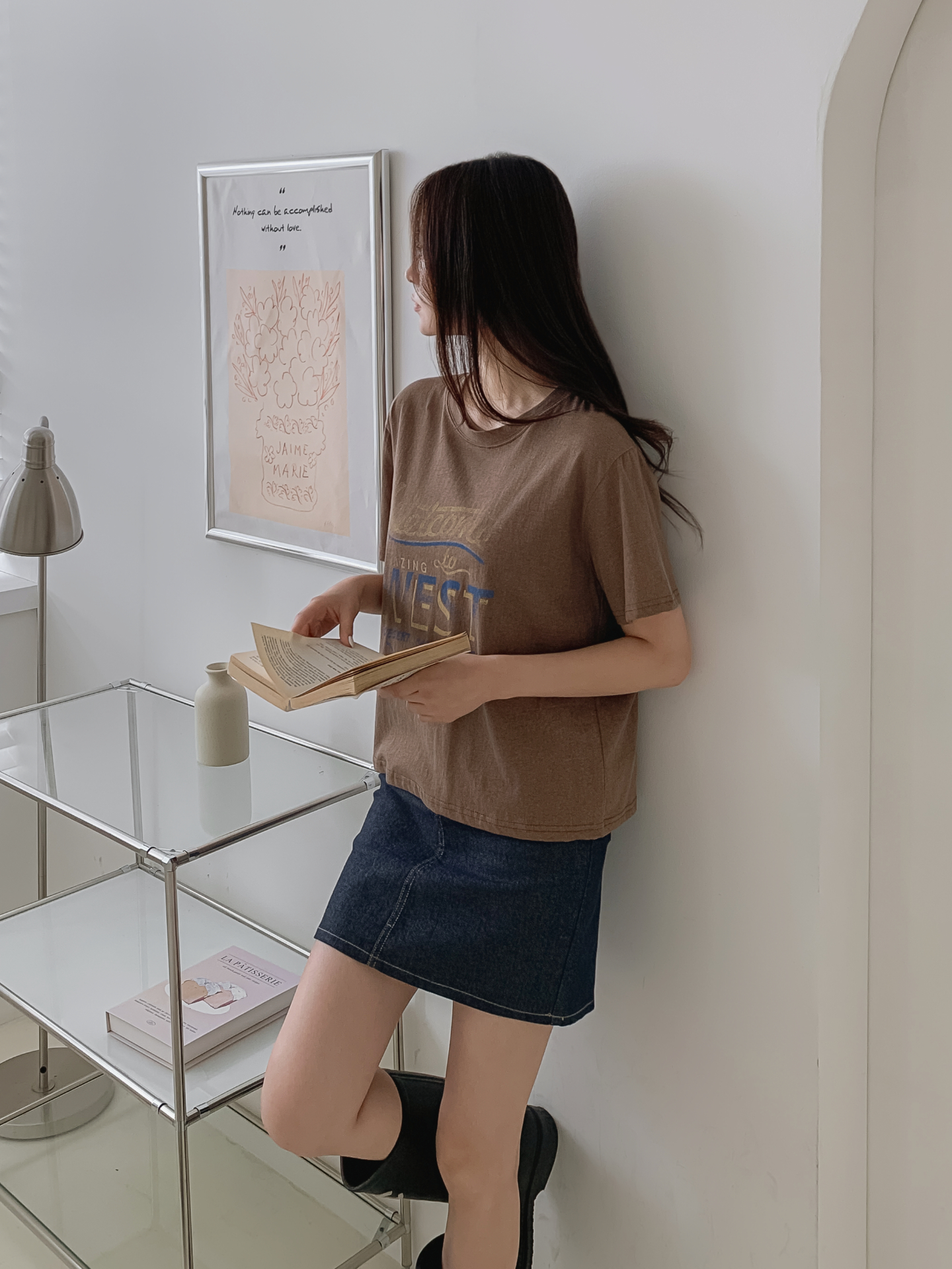 コットンラウンドネックルーズ半袖ロゴTシャツ | 詳細画像22