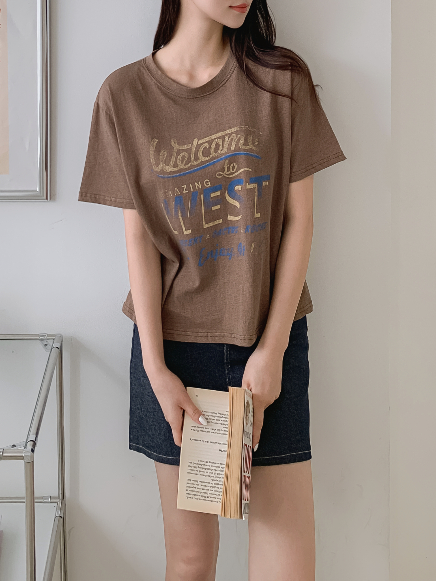 コットンラウンドネックルーズ半袖ロゴTシャツ | 詳細画像24