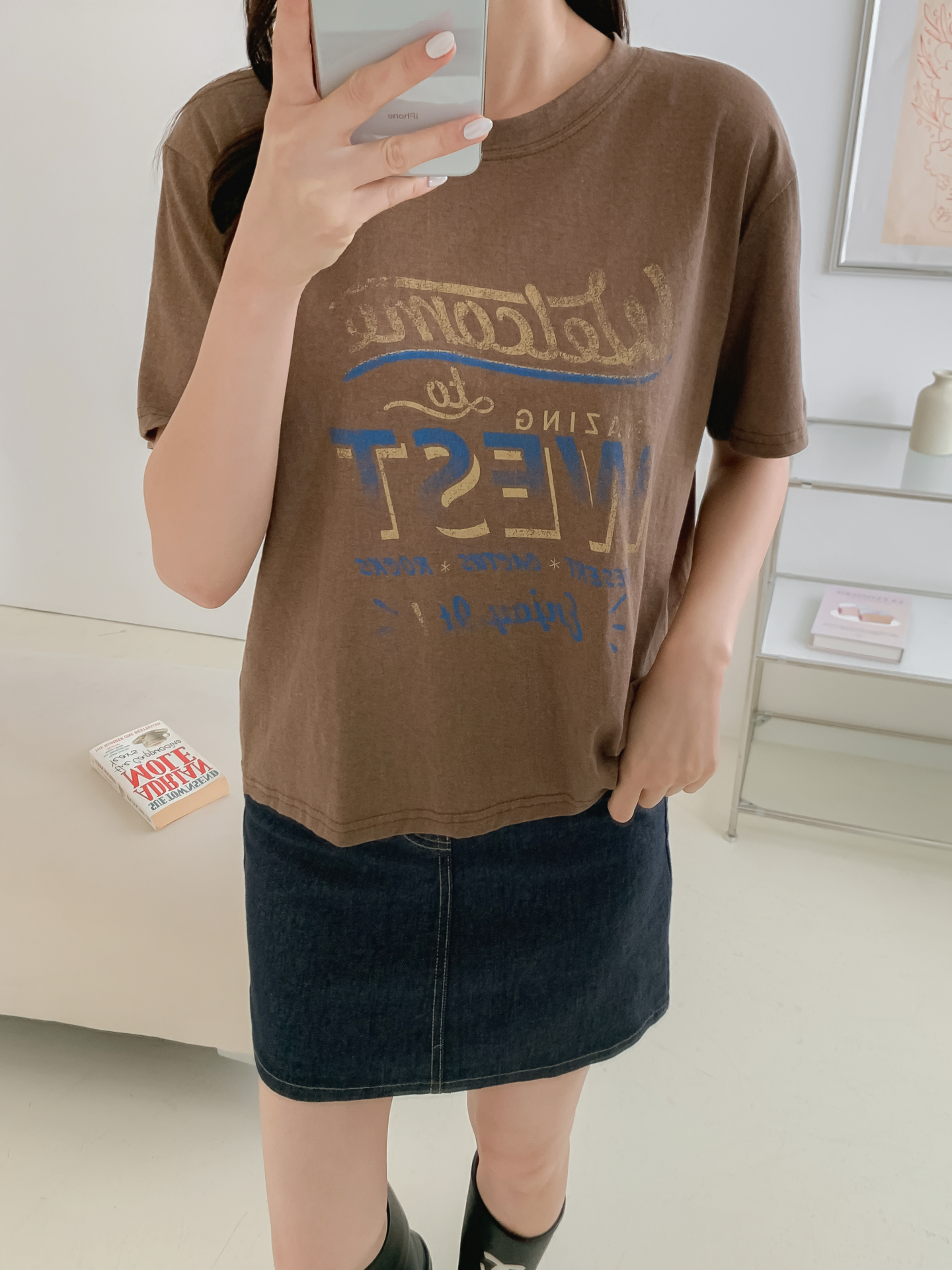 コットンラウンドネックルーズ半袖ロゴTシャツ | 詳細画像30