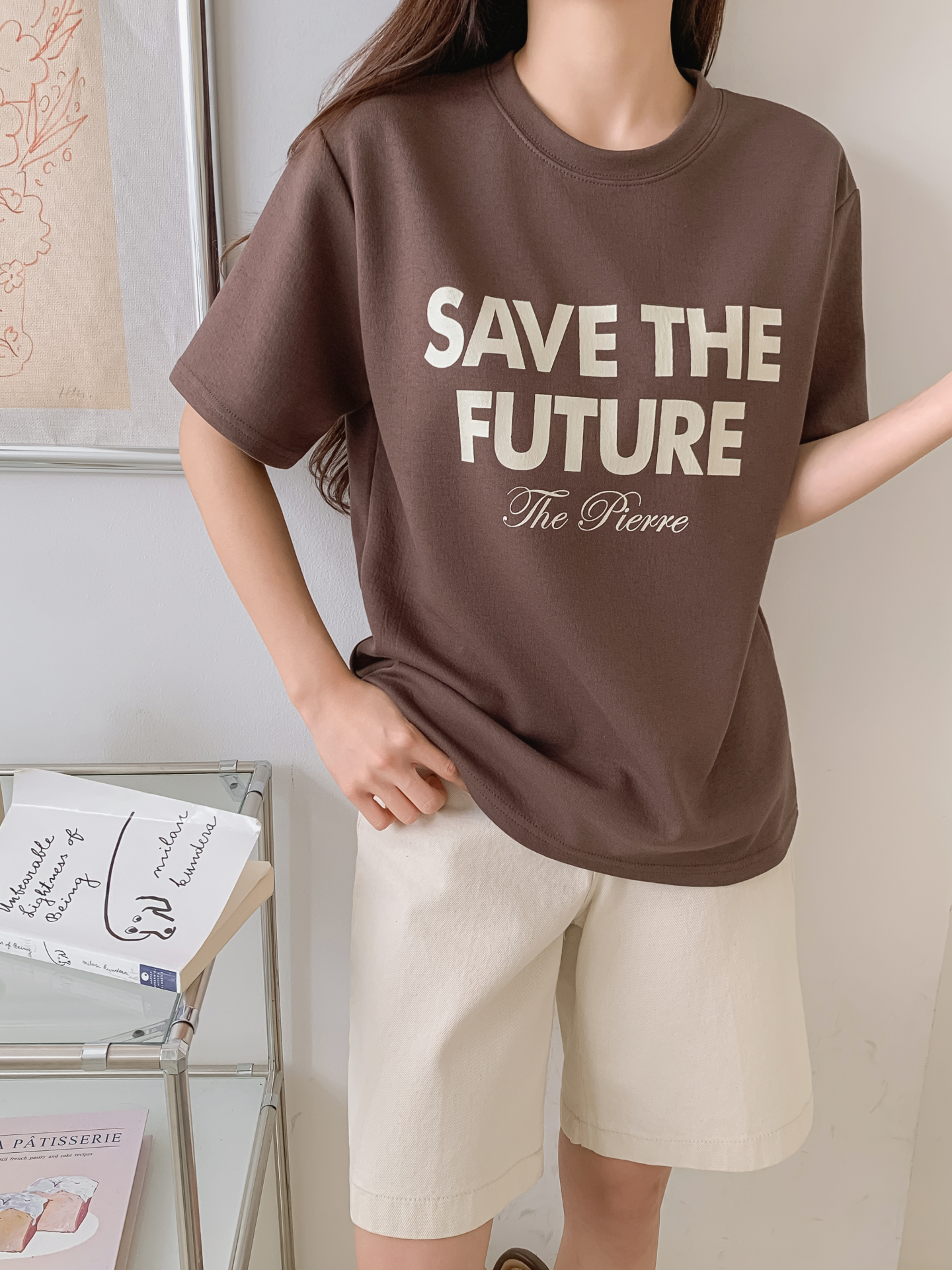 ラウンドネック半袖レタリングTシャツ | 詳細画像8