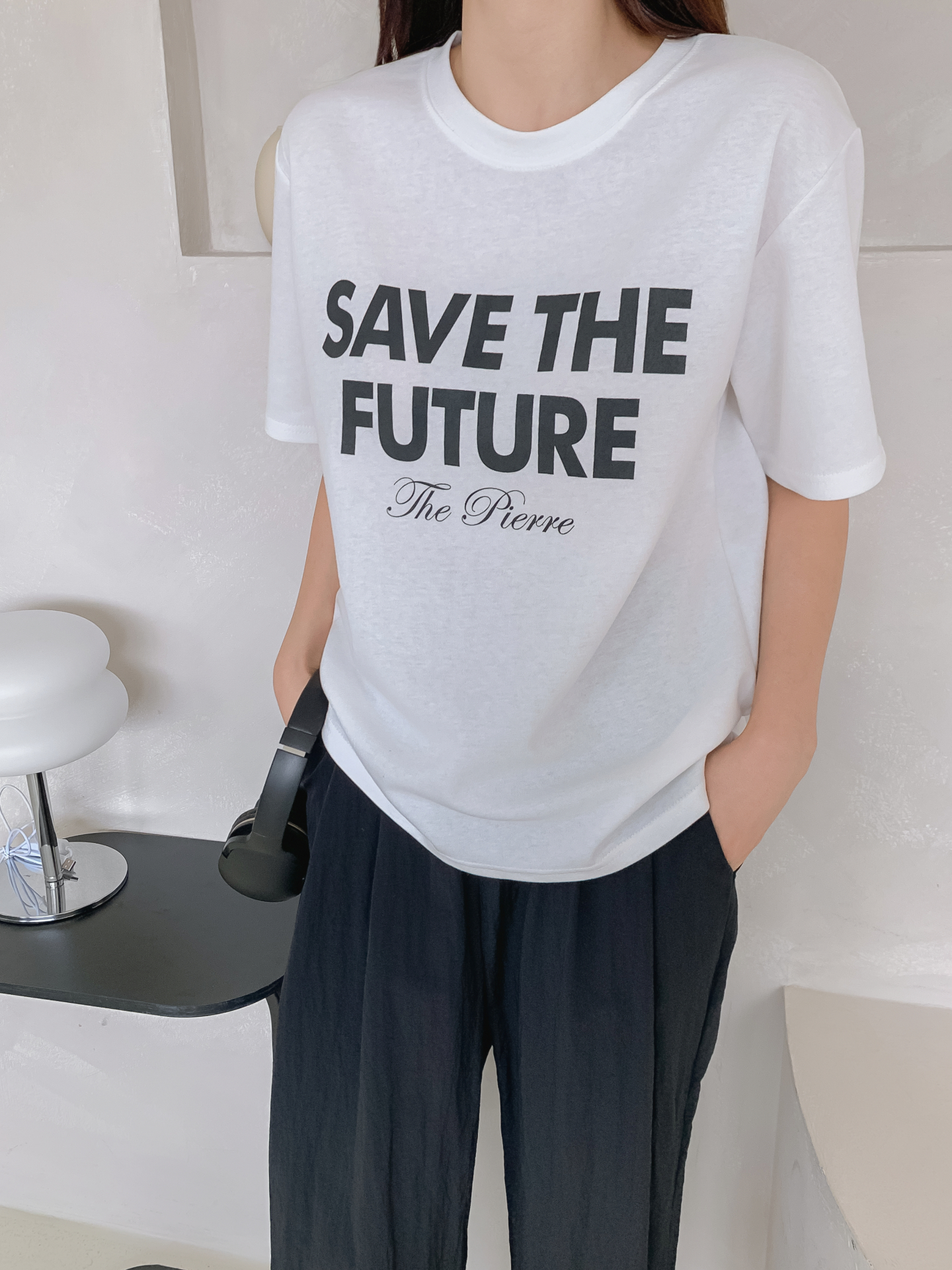 ラウンドネック半袖レタリングTシャツ | 詳細画像18