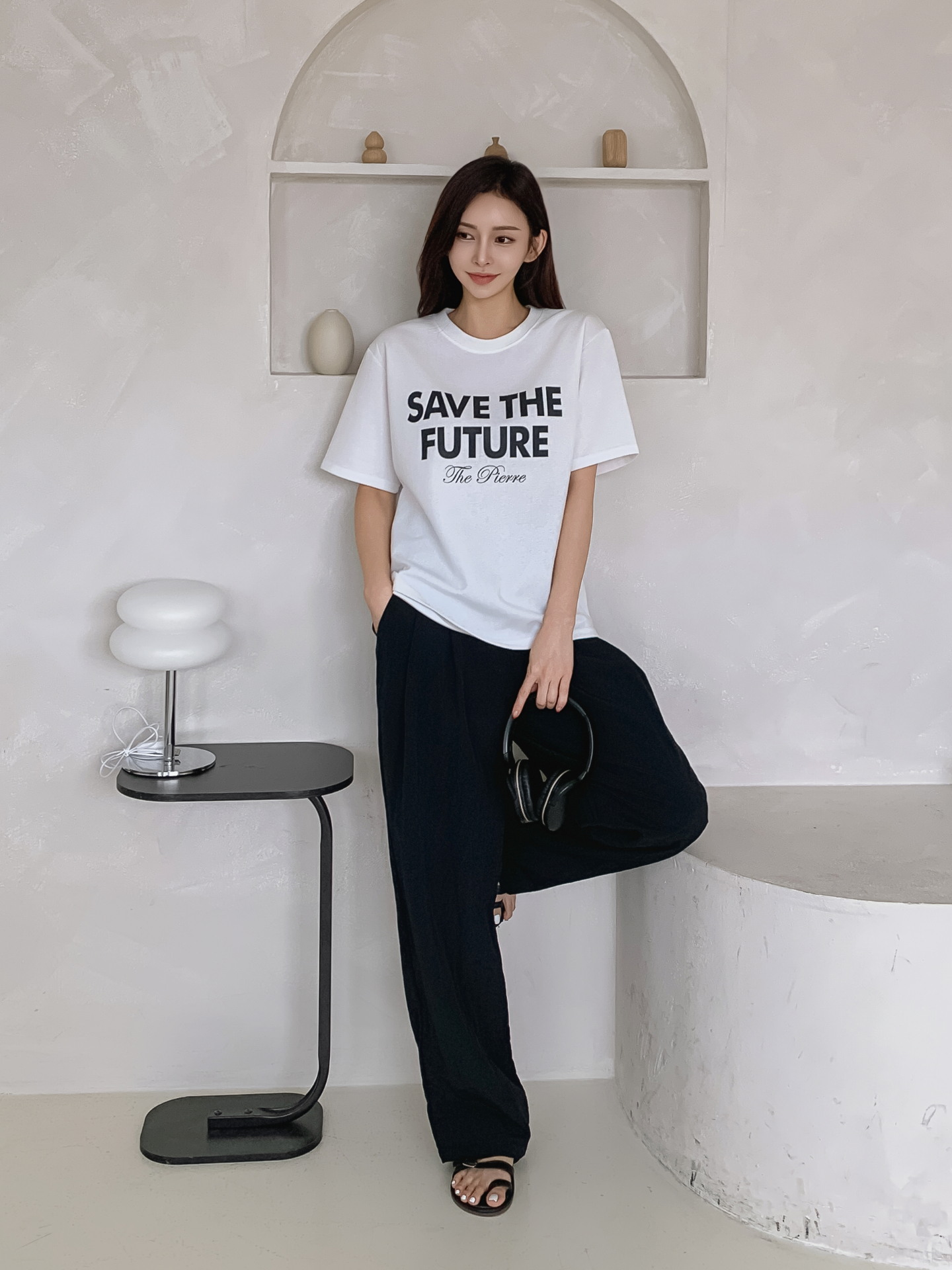 ラウンドネック半袖レタリングTシャツ | 詳細画像23