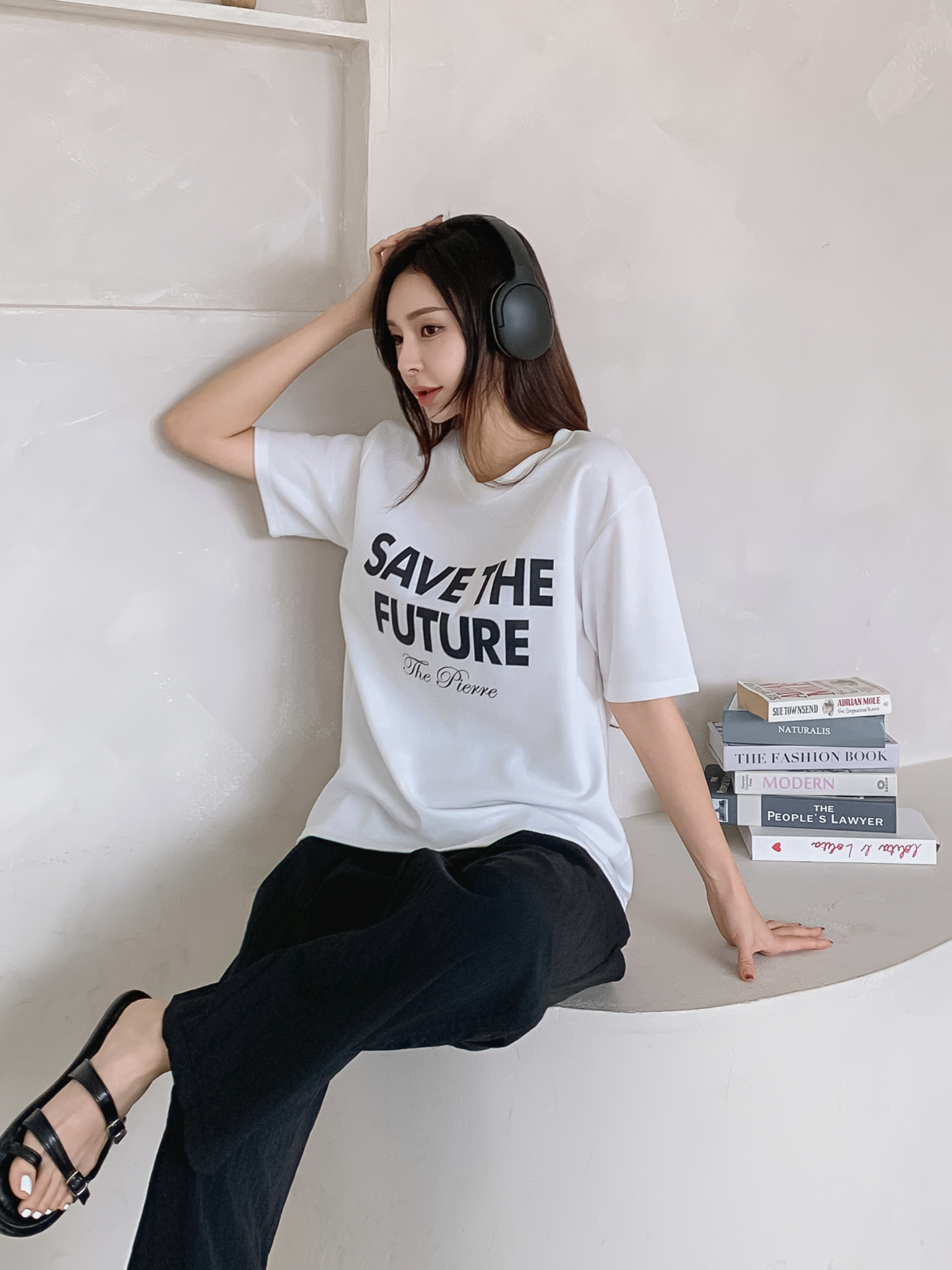 ラウンドネック半袖レタリングTシャツ | 詳細画像25