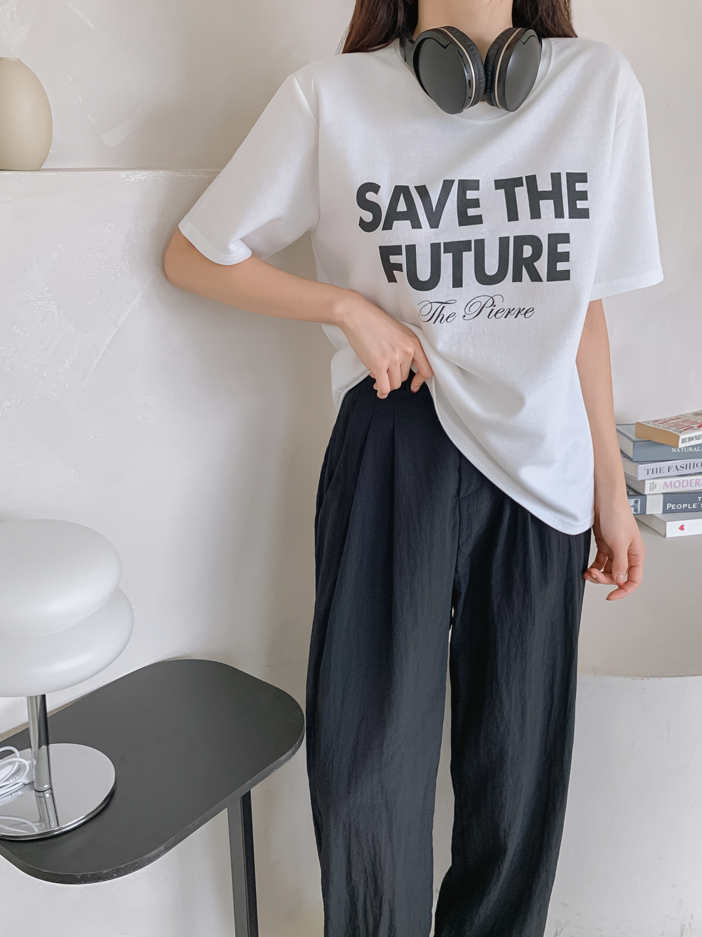 ラウンドネック半袖レタリングTシャツ | 詳細画像26