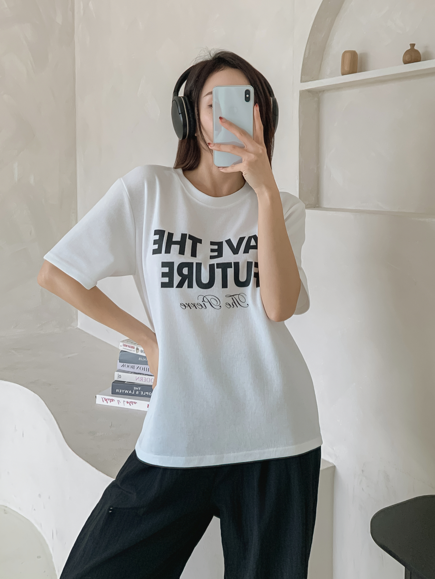ラウンドネック半袖レタリングTシャツ | 詳細画像29