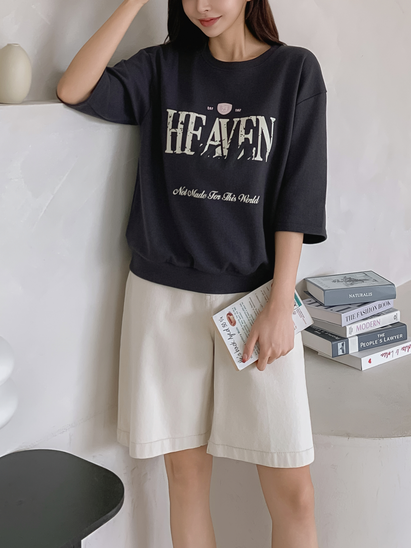 ラウンドネック半袖ロゴTシャツ | 詳細画像7