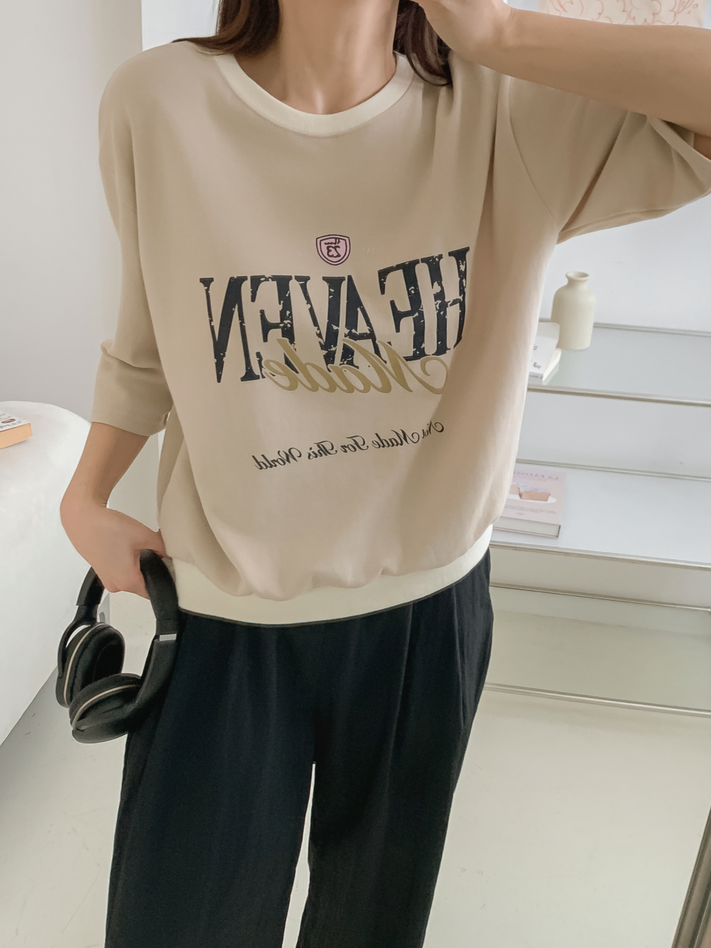 ラウンドネック半袖ロゴTシャツ | 詳細画像34
