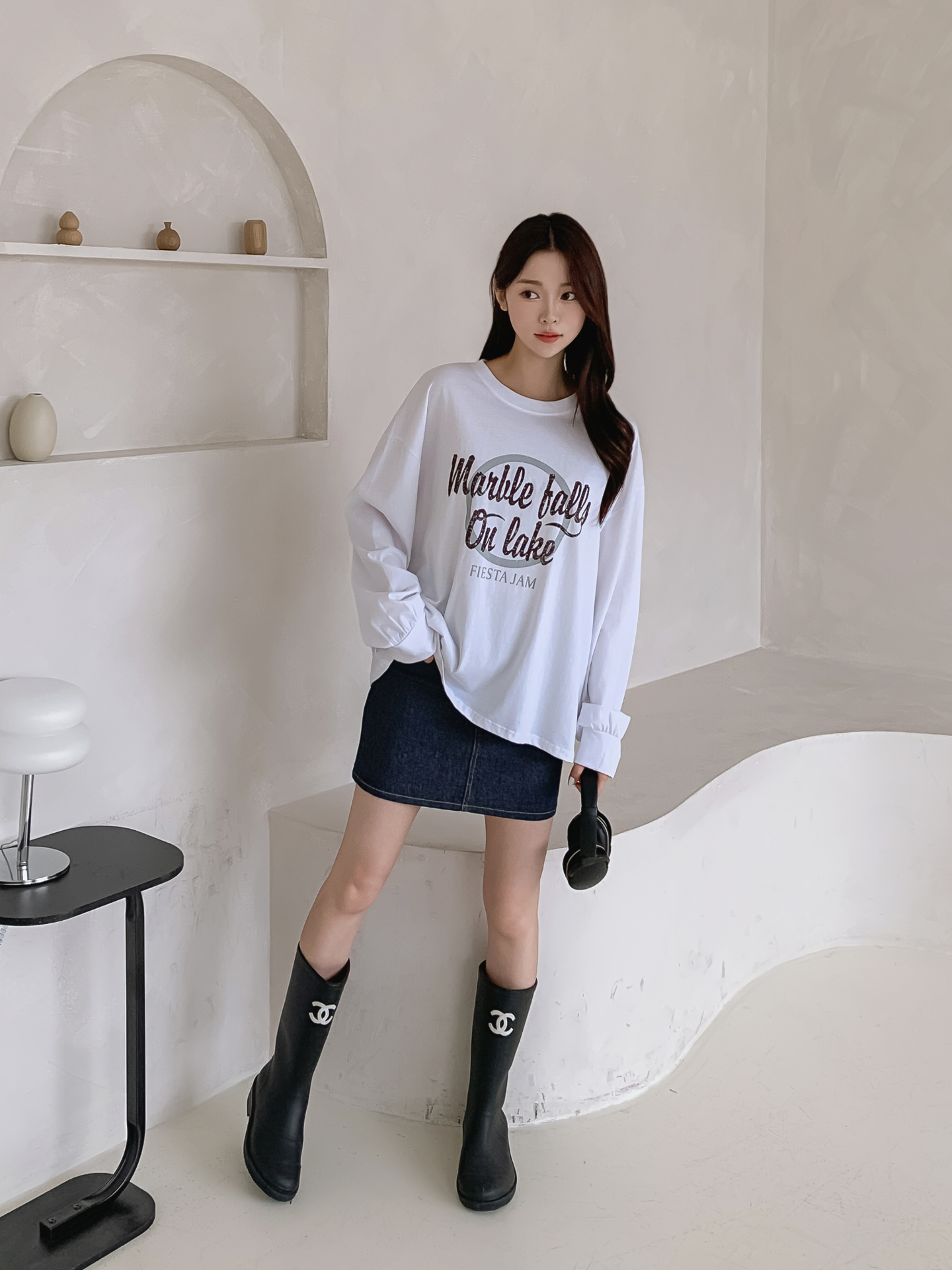 ラウンドネックルーズ長袖ロゴTシャツ | 詳細画像4