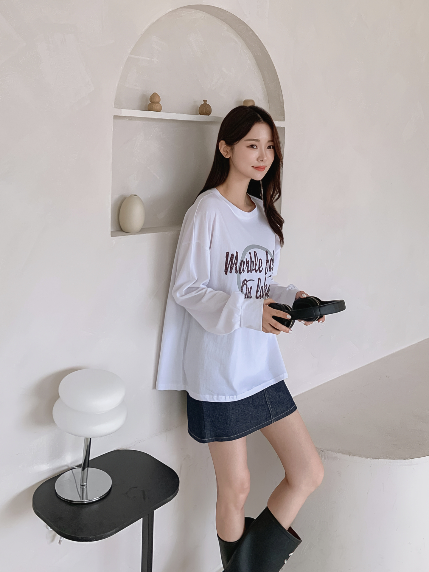 ラウンドネックルーズ長袖ロゴTシャツ | 詳細画像6