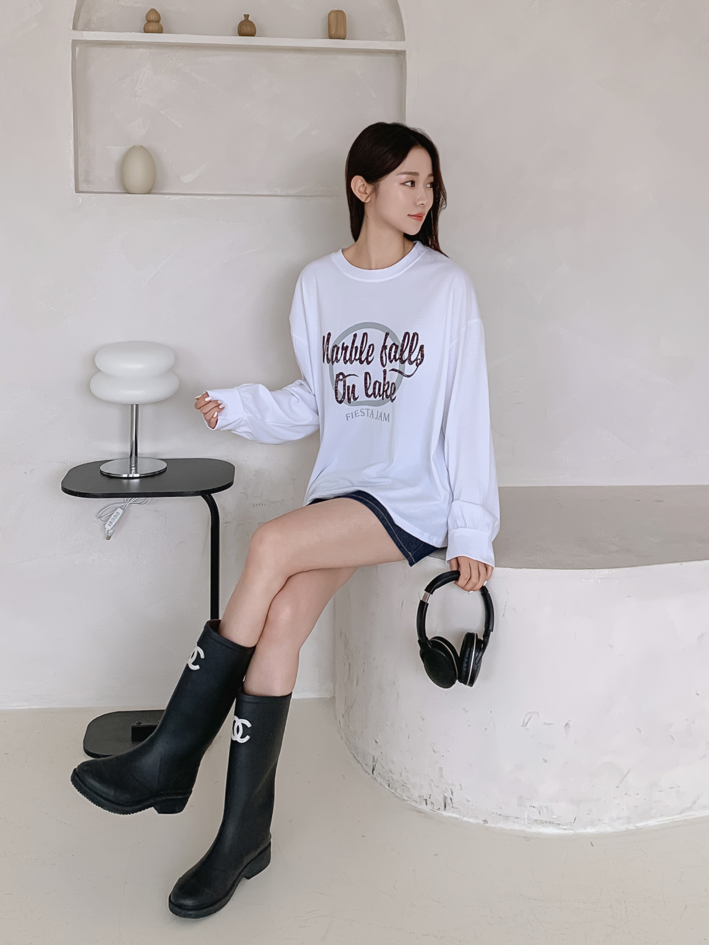 ラウンドネックルーズ長袖ロゴTシャツ | 詳細画像12