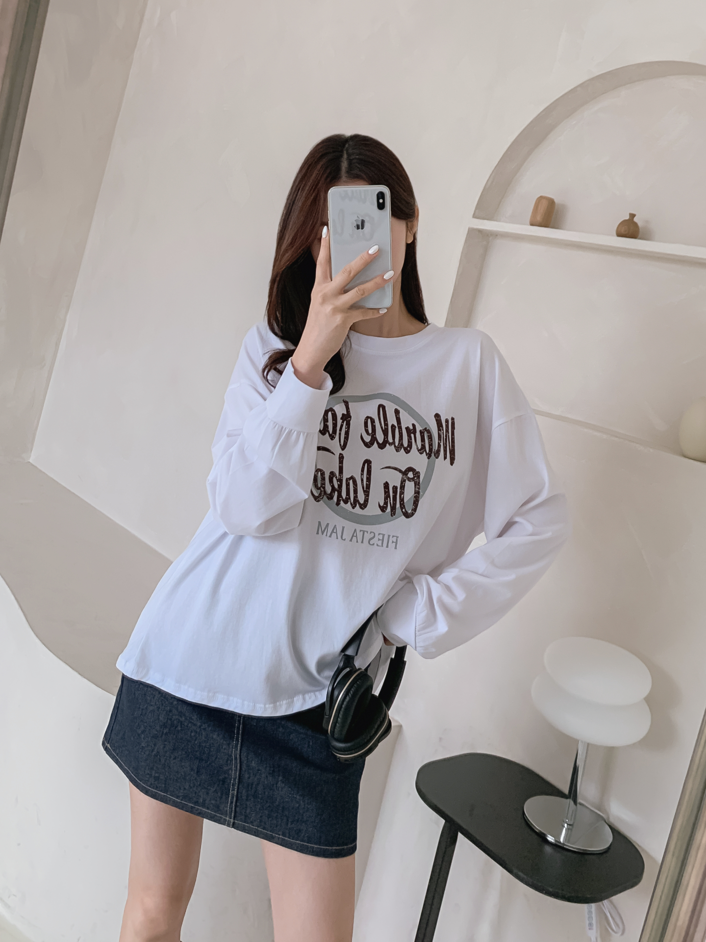 ラウンドネックルーズ長袖ロゴTシャツ | 詳細画像16